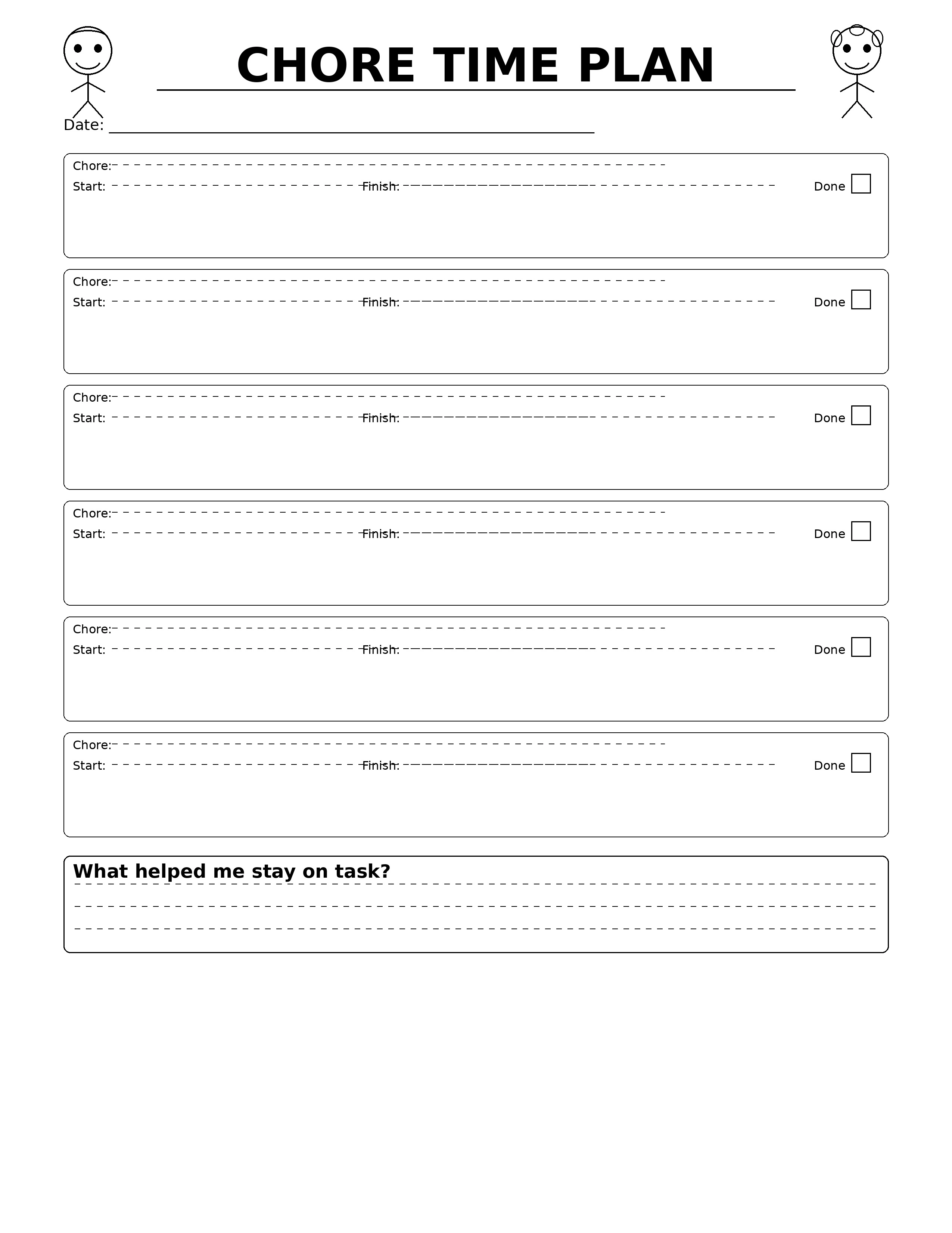 Kids Chore Planner - CHORE TIME PLAN