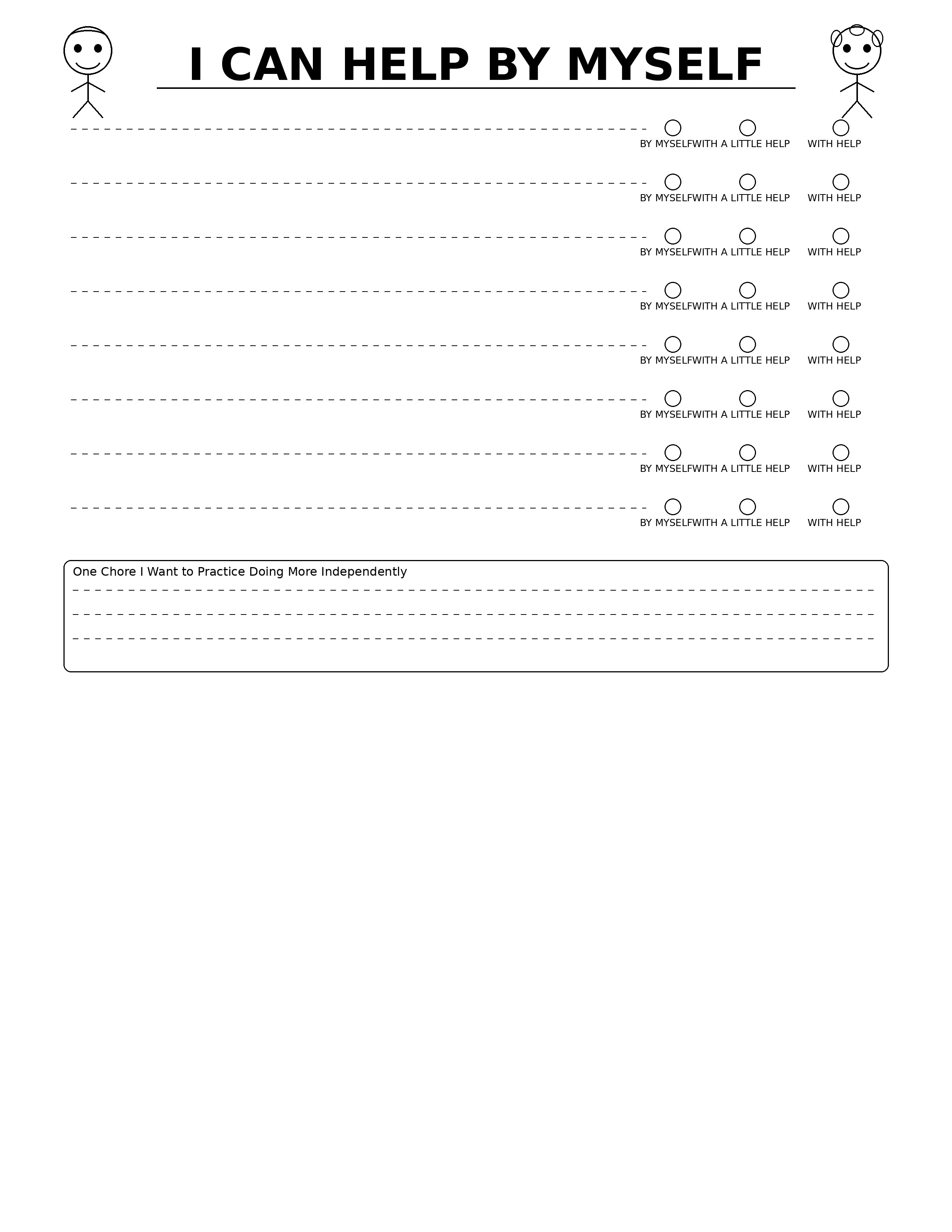 Kids Chore Planner - I CAN HELP BY MYSELF
