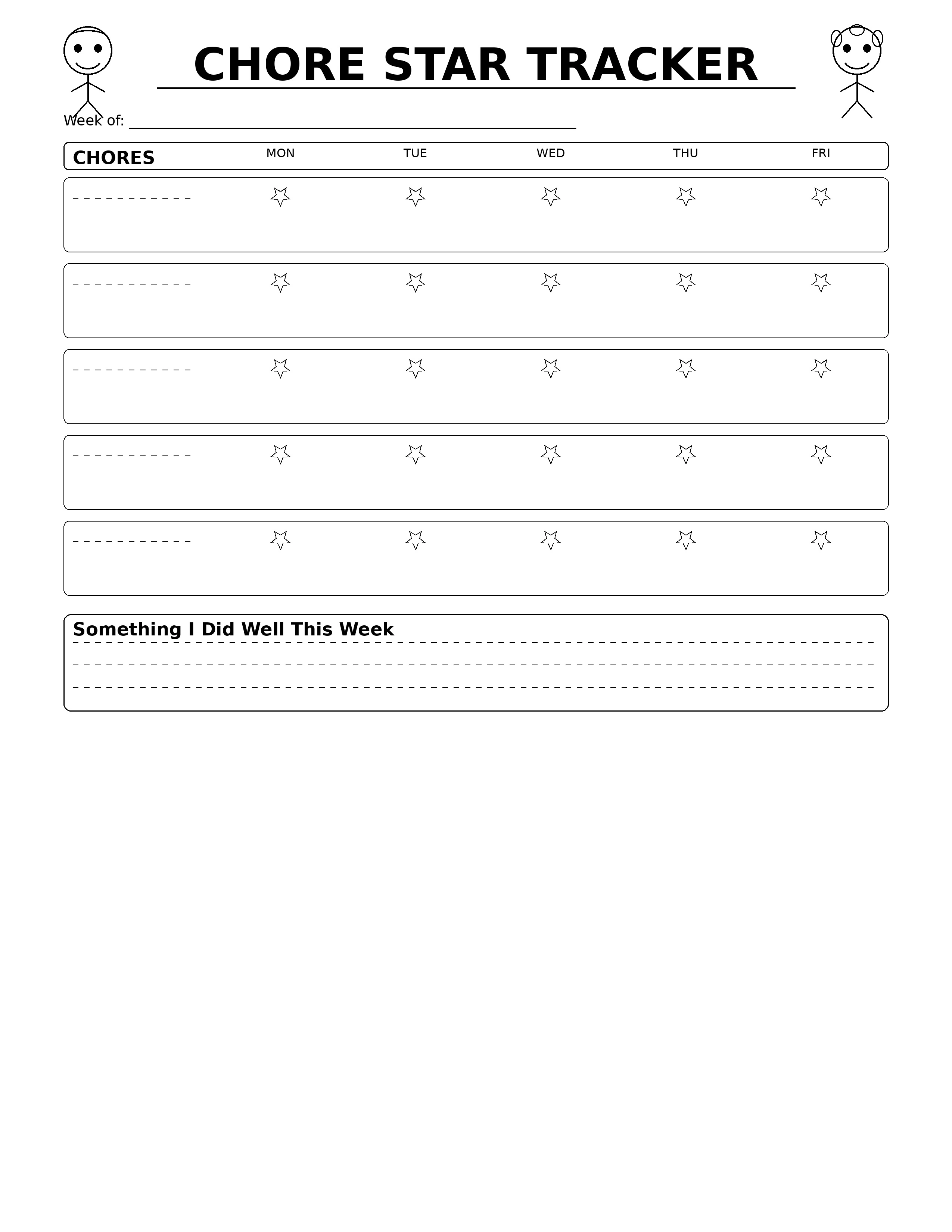 Kids Chore Planner - CHORE STAR TRACKER