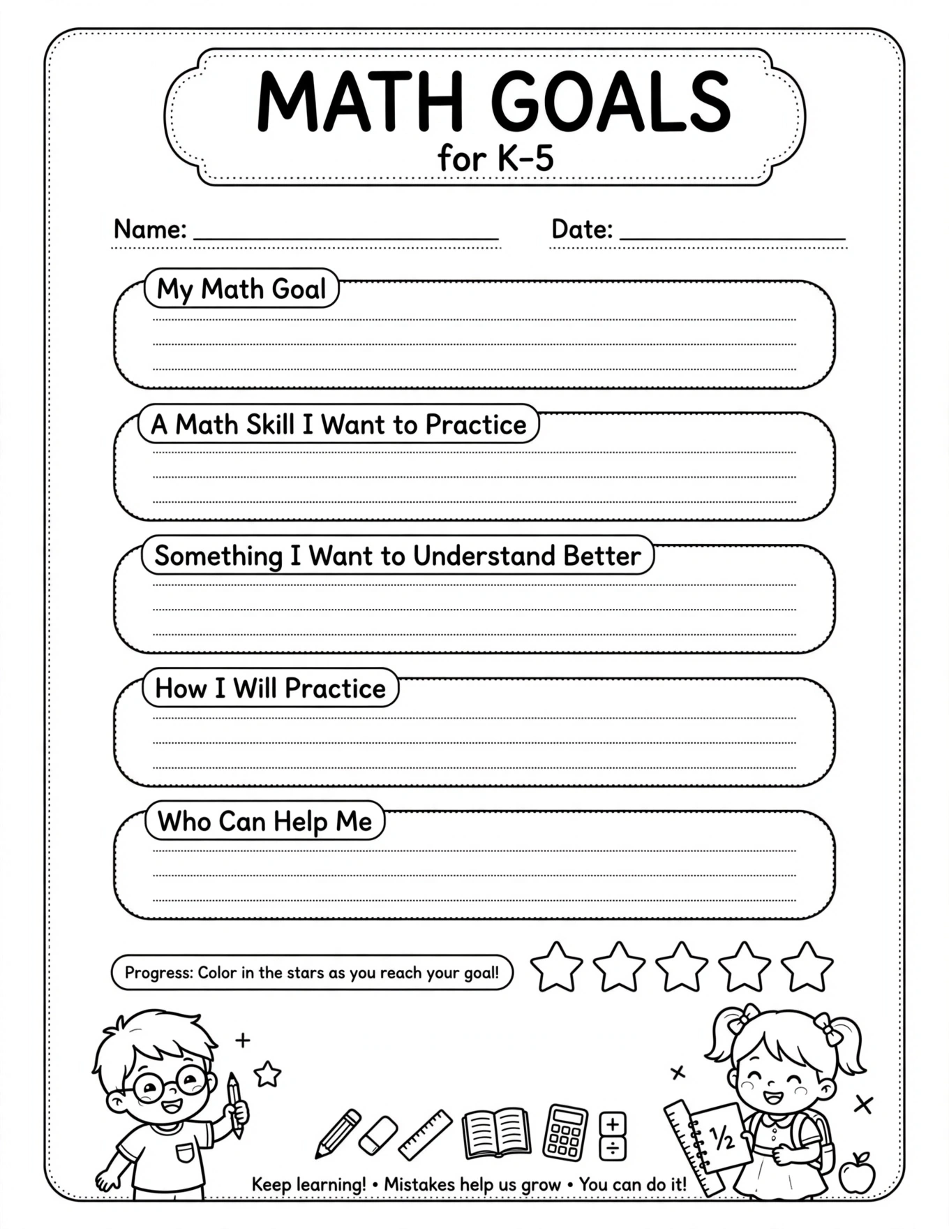 Kids Habit Tracker - THIS WEEK’S GOALS