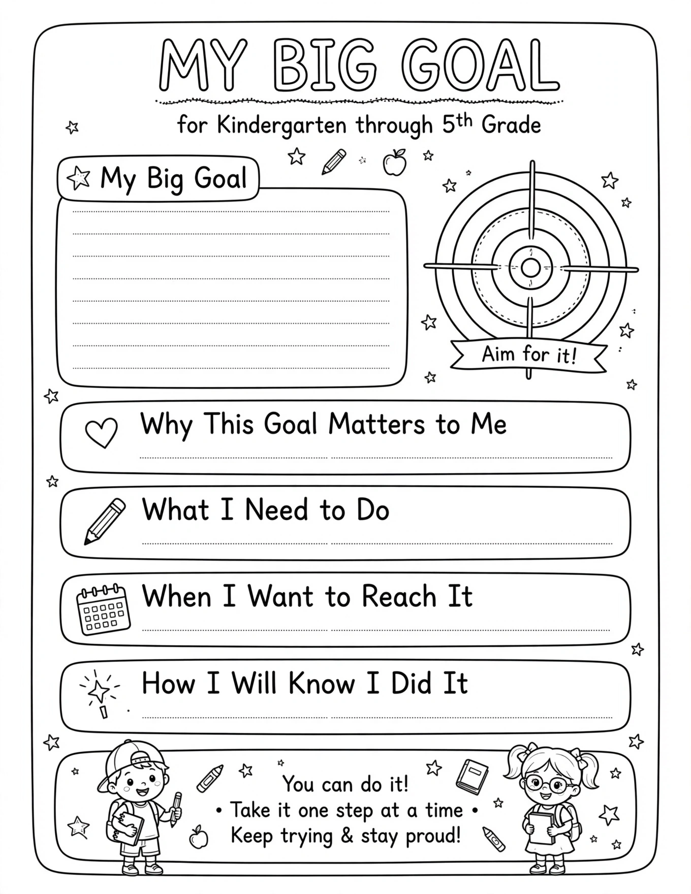 Kids Habit Tracker - SCHOOL GOALS