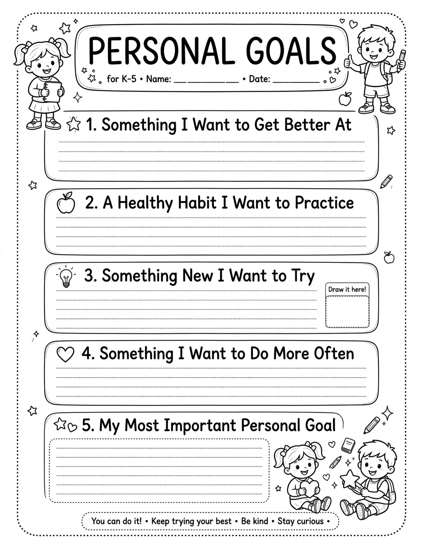 Kids Habit Tracker - PERSONAL GOALS