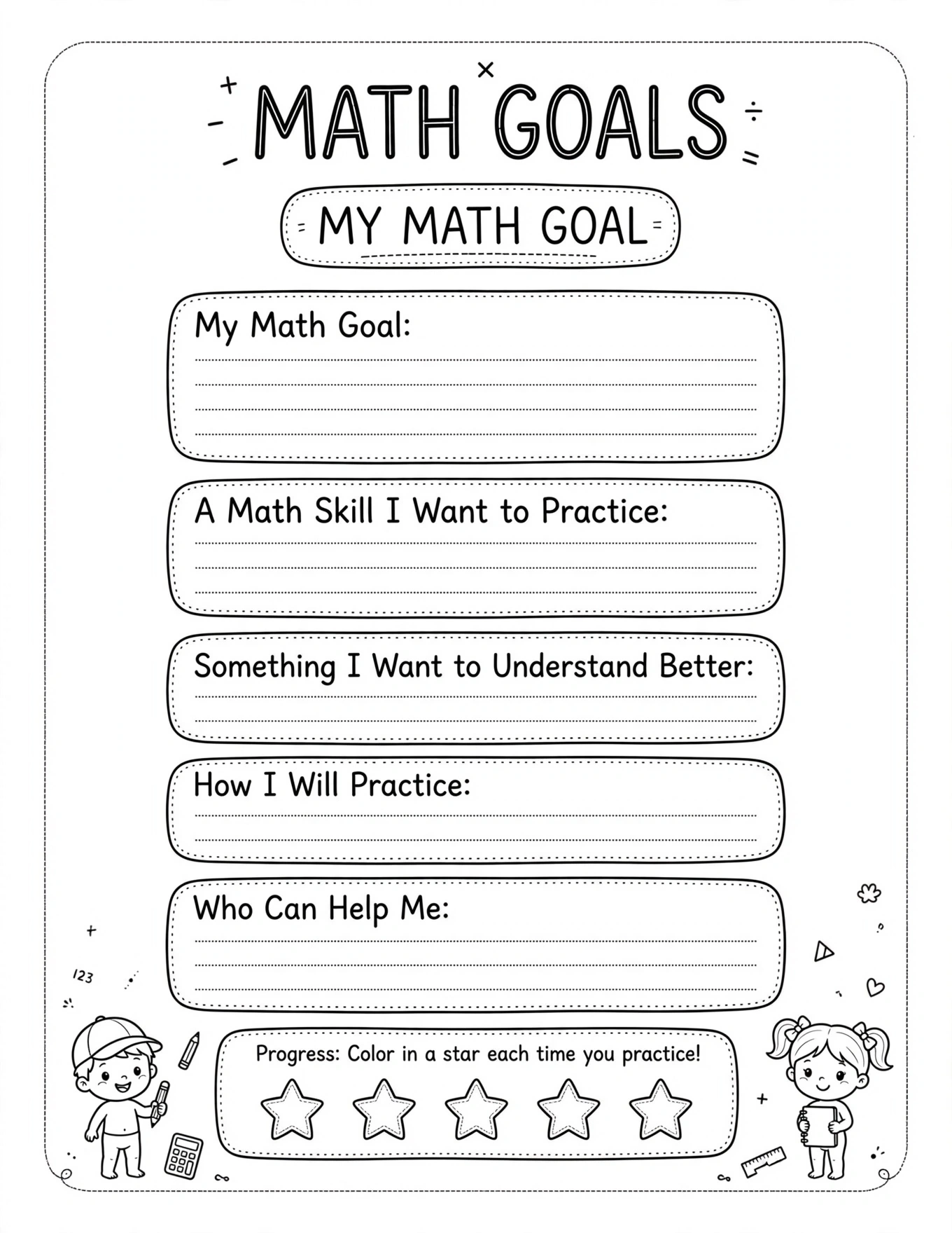 Kids Habit Tracker - SET A SMART GOAL