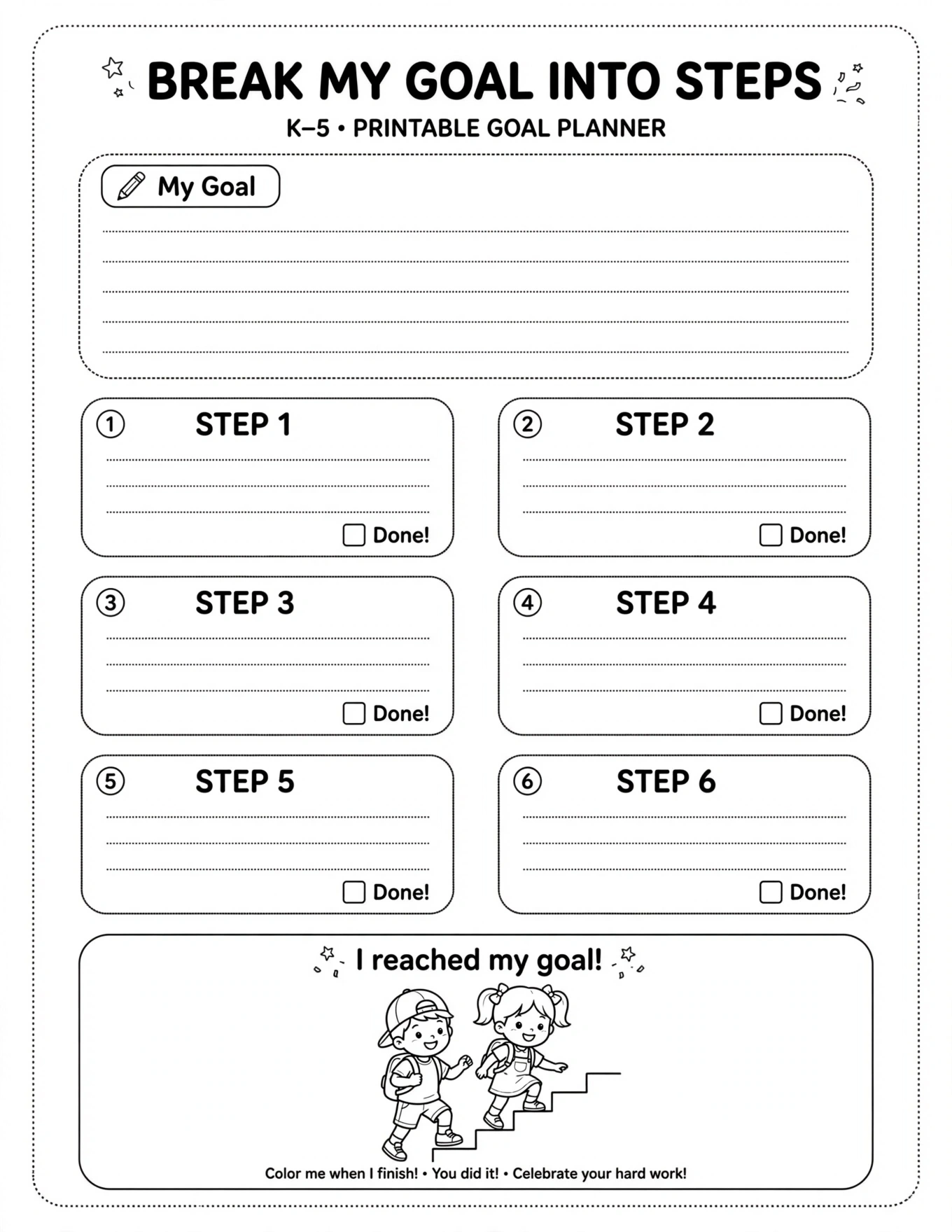 Kids Habit Tracker - BREAK MY GOAL INTO STEPS