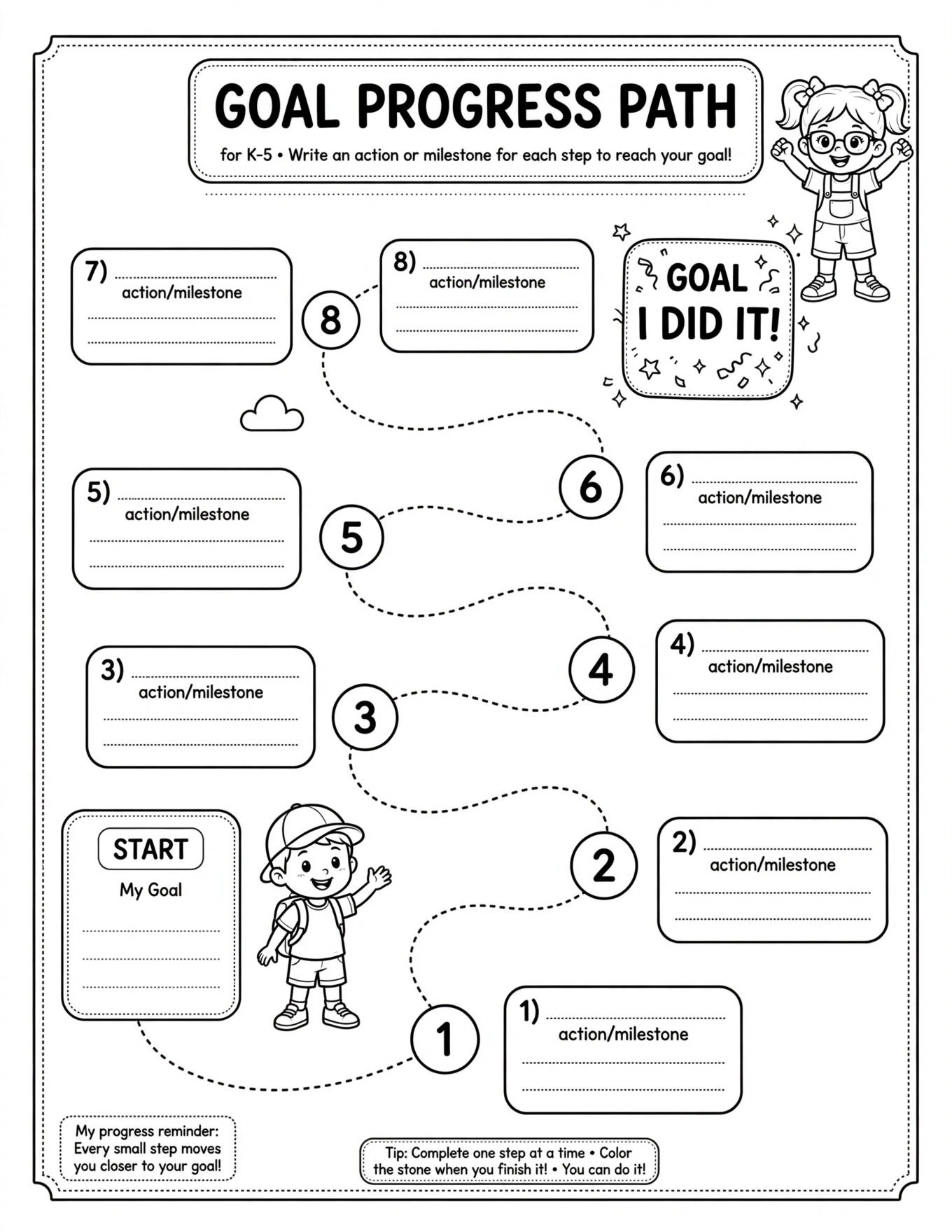 Kids Habit Tracker - GOAL PROGRESS PATH