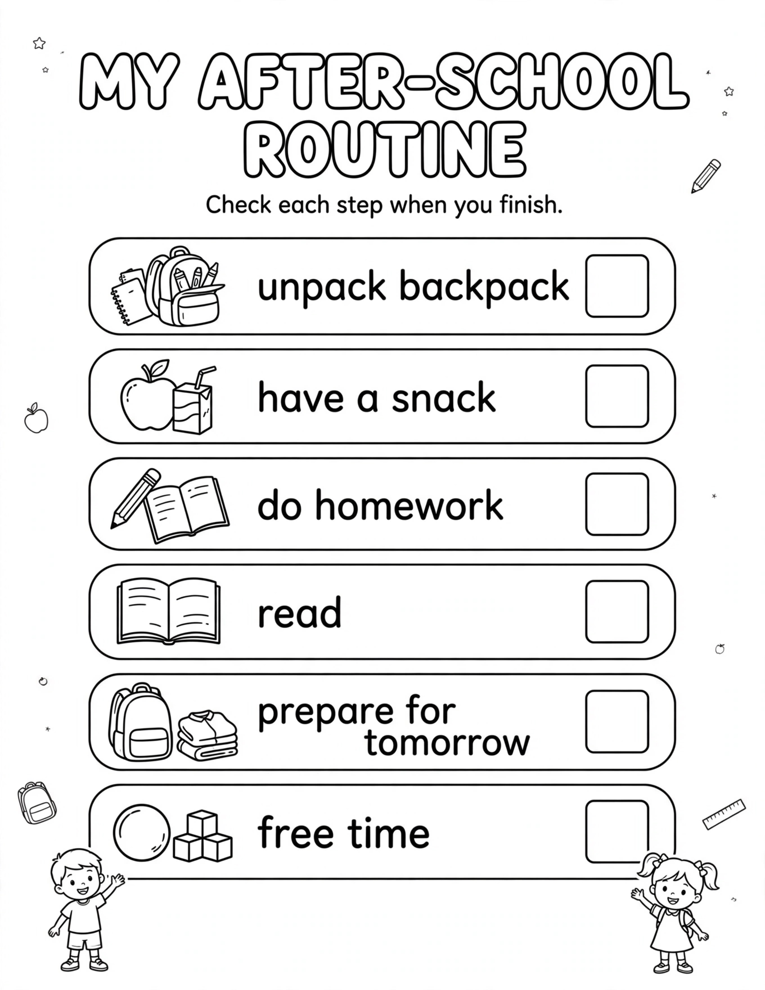 MY AFTER-SCHOOL ROUTINE