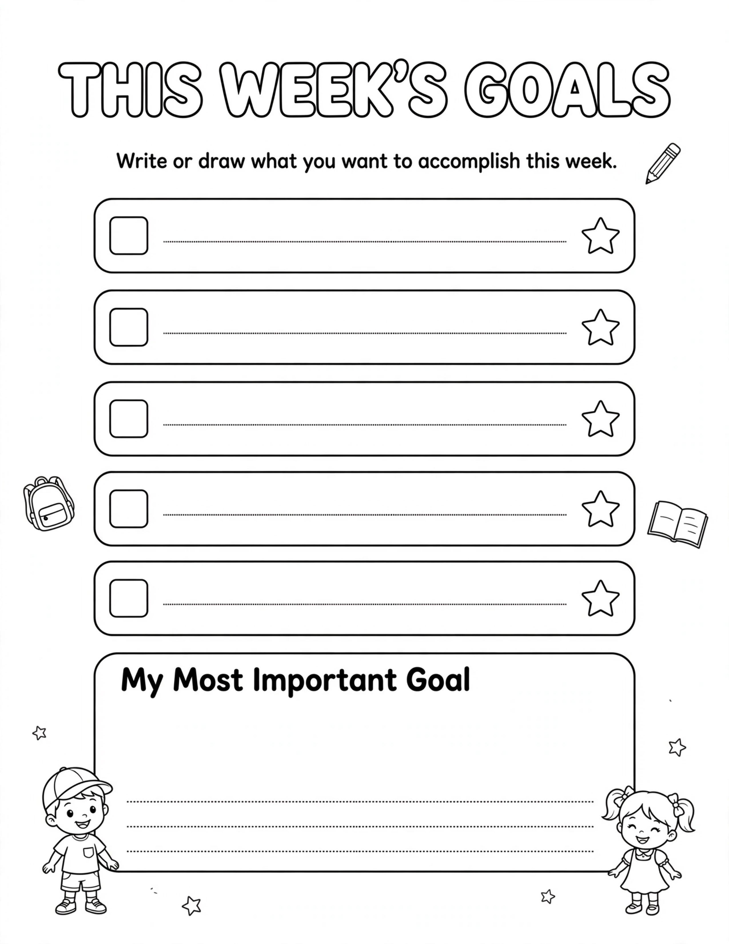 KIDS SCHOOL THIS WEEK'S GOALS