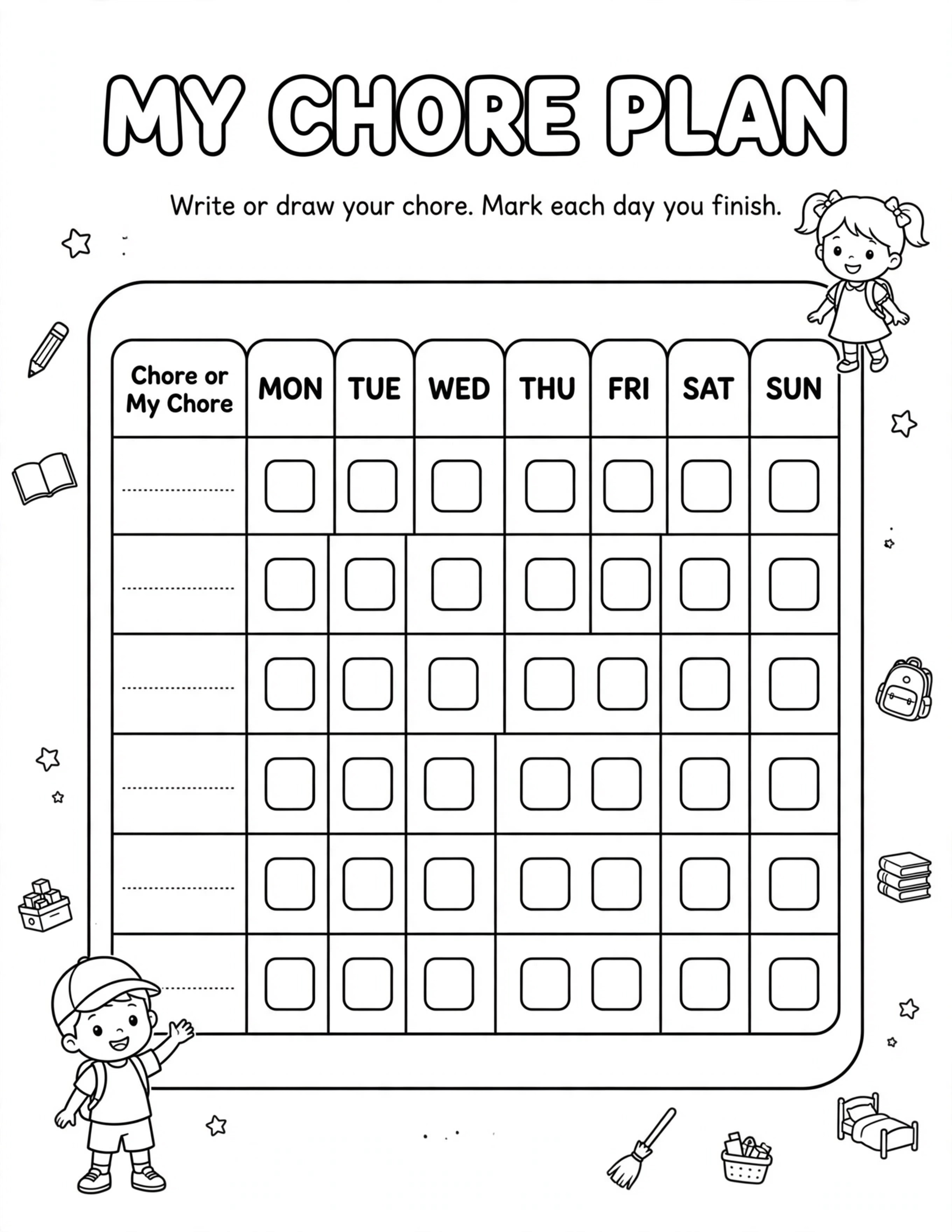 KIDS SCHOOL MY CHORE PLAN