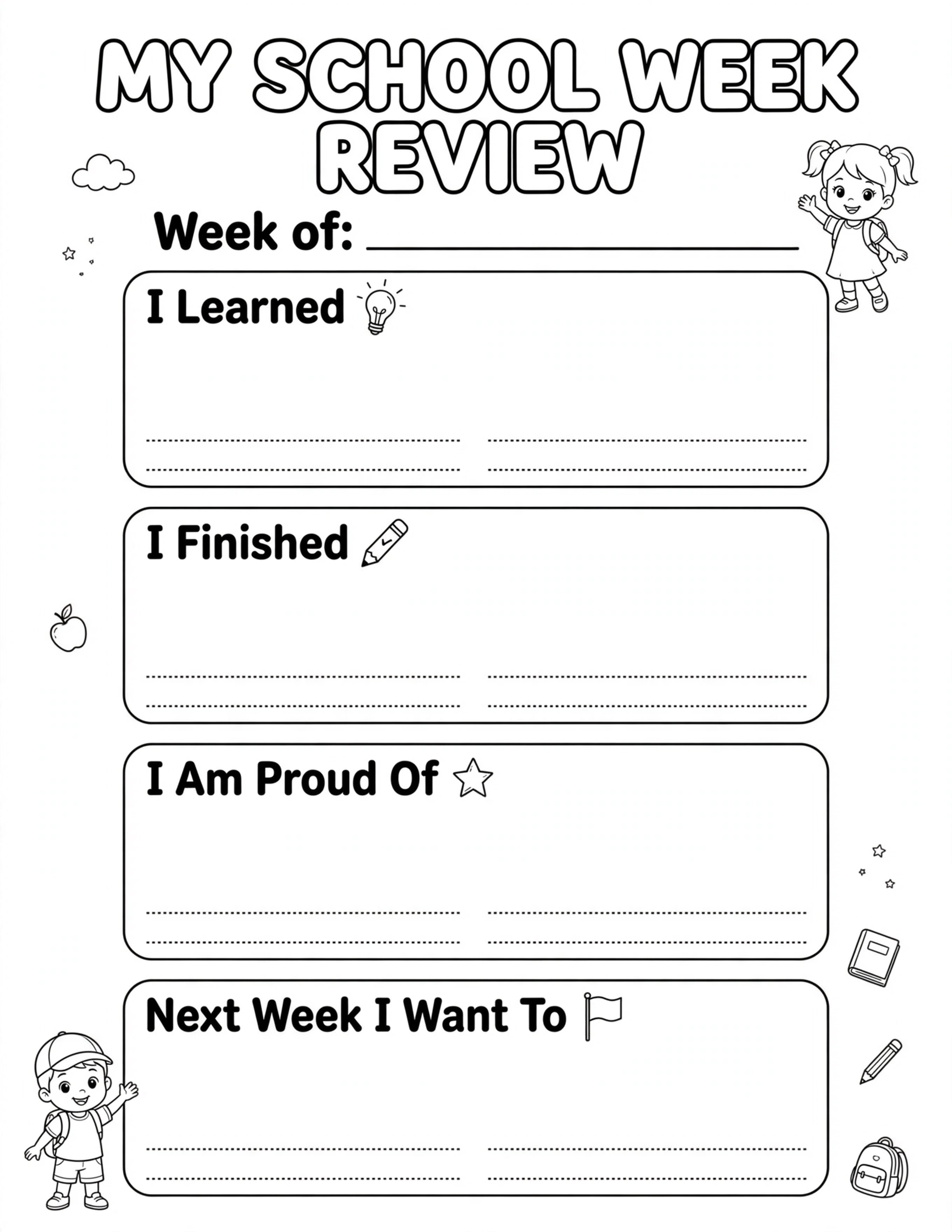 KIDS SCHOOL MY SCHOOL WEEK REVIEW