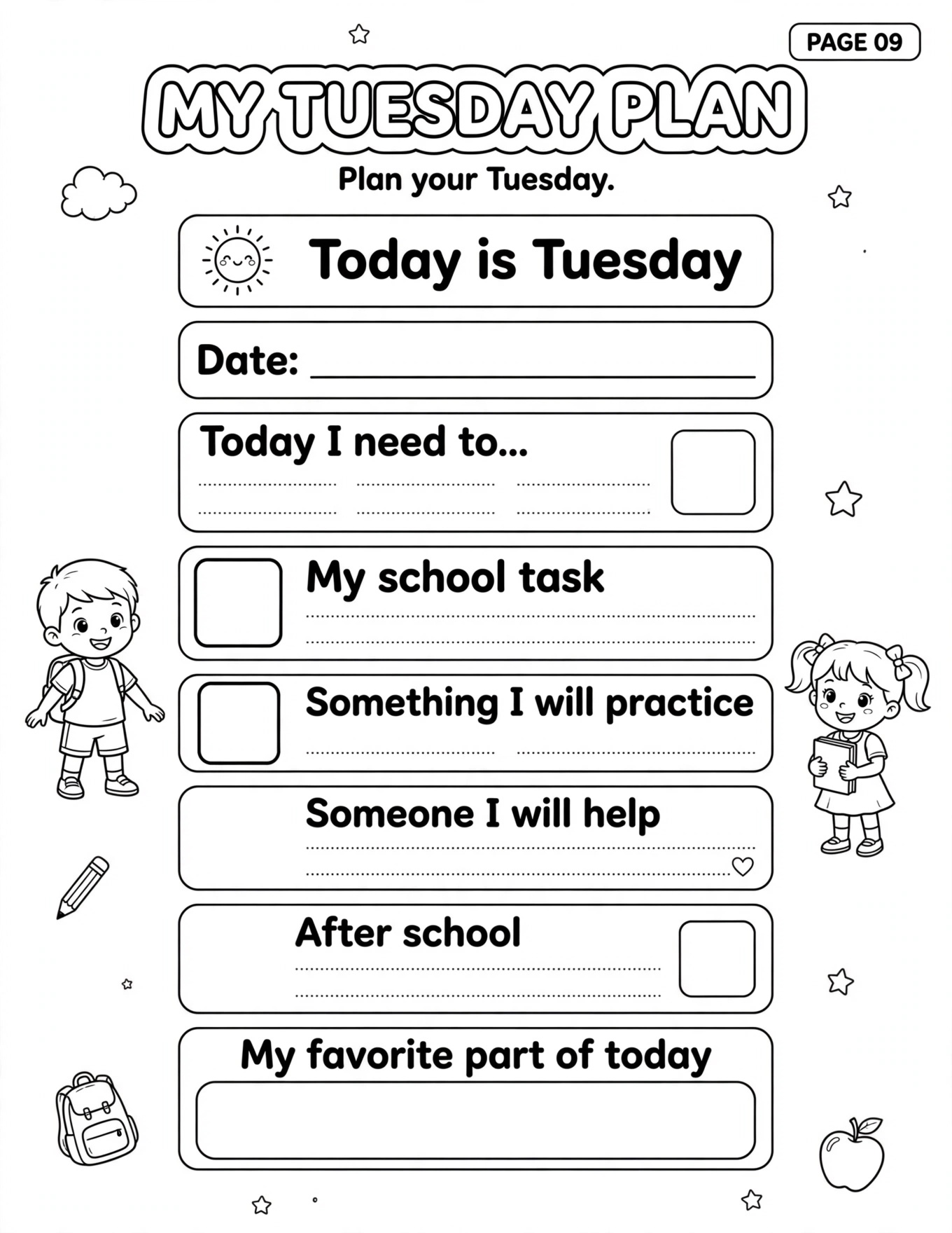 MY TUESDAY PLAN