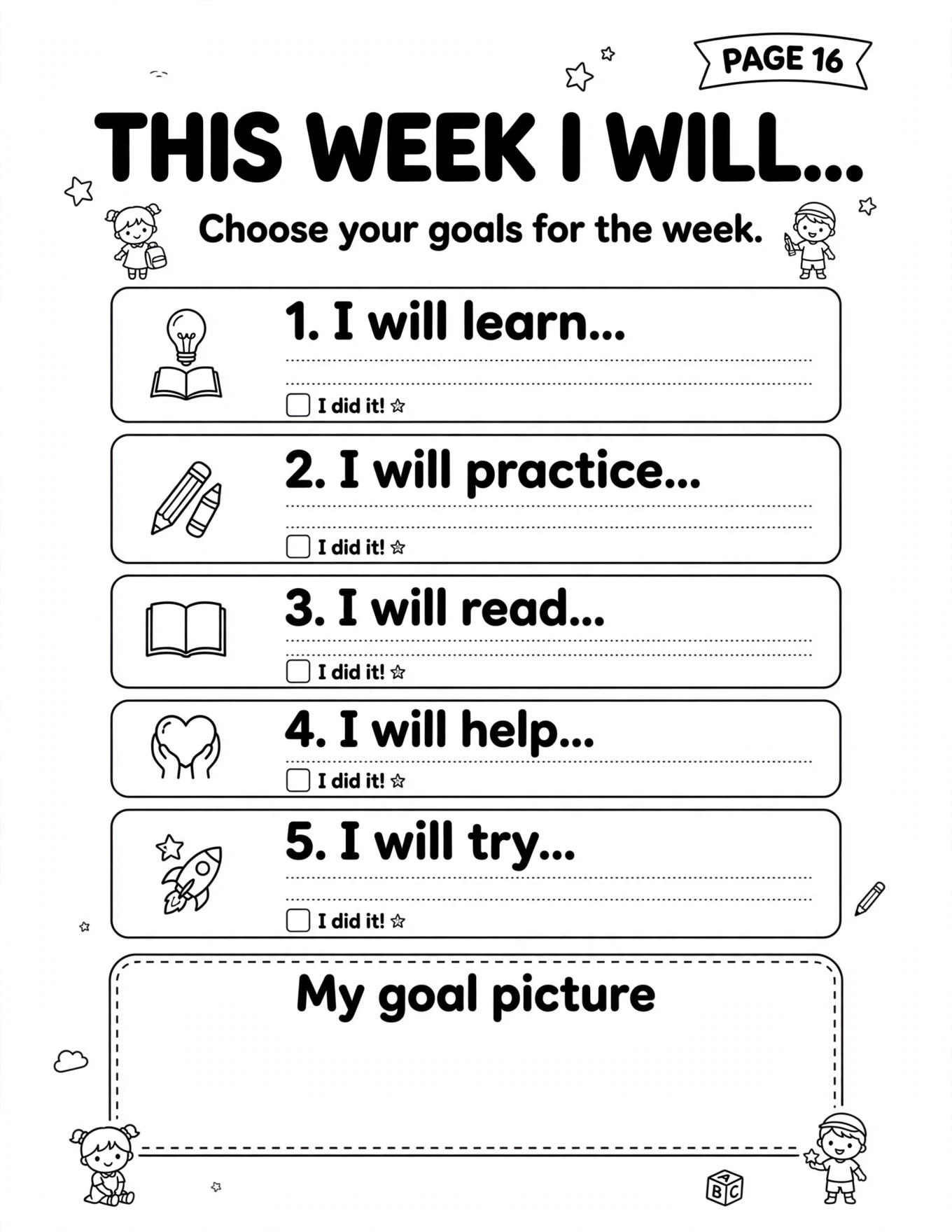 THIS WEEK I WILL…