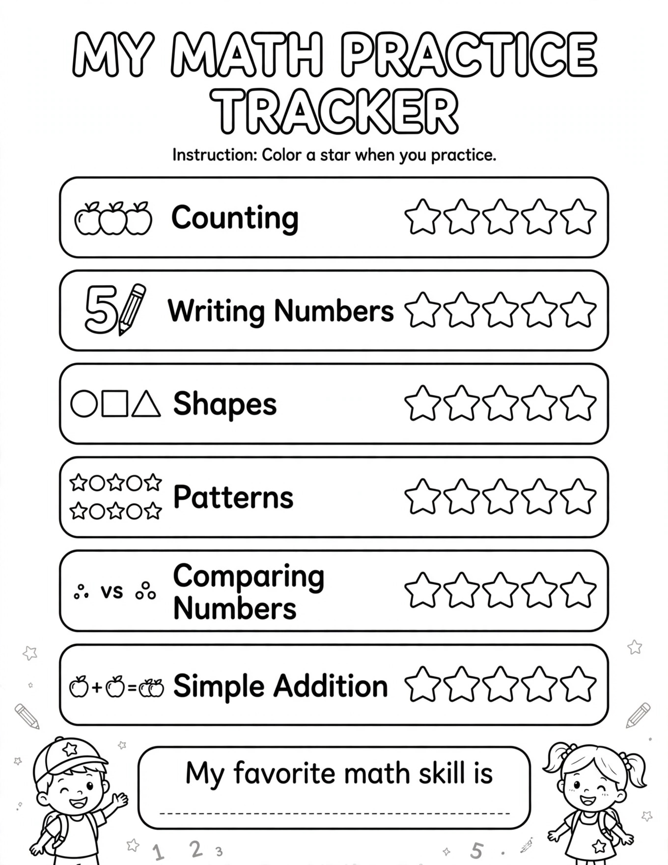 MY MATH PRACTICE TRACKER