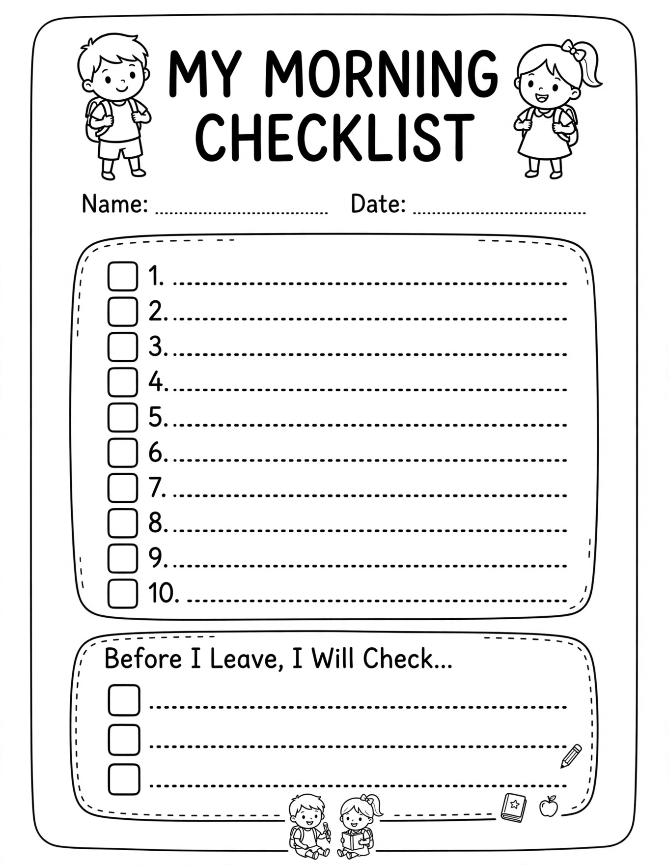 Morning Routine Planner For Kids - MY MORNING ROUTINE