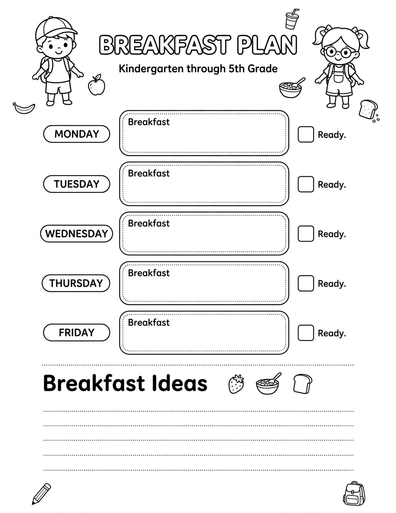 Morning Routine Planner For Kids - GOOD MORNING!