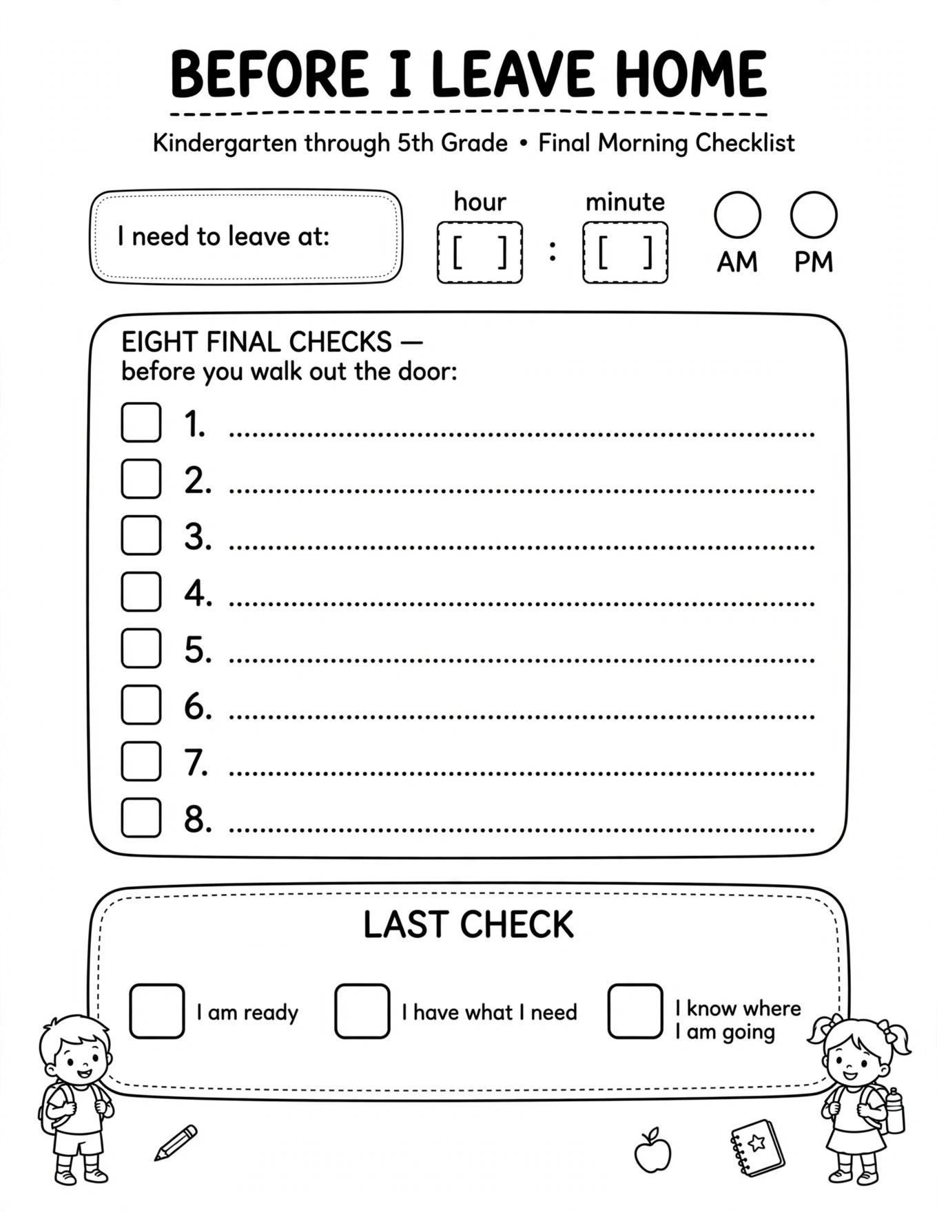 Morning Routine Planner For Kids - GET READY STEP BY STEP