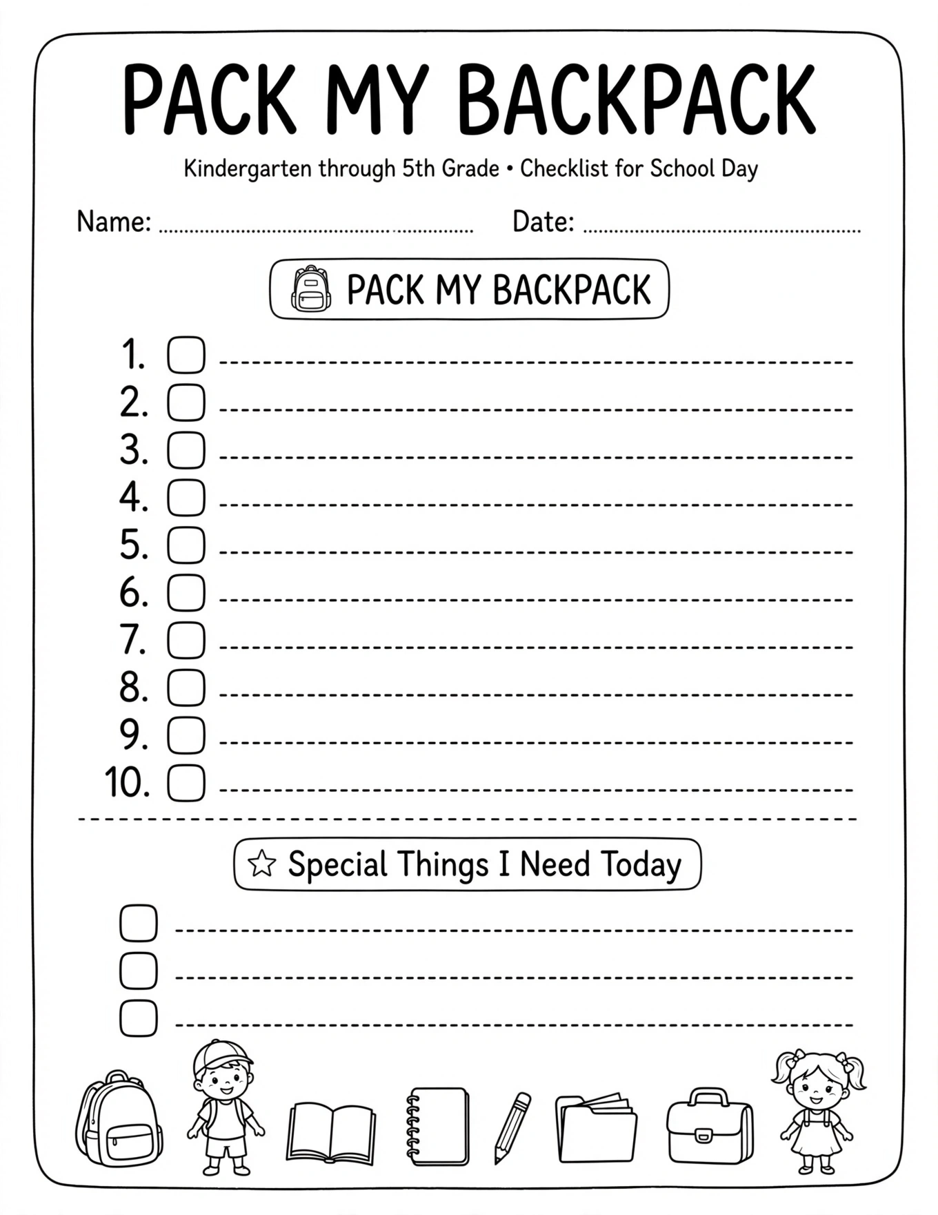 Morning Routine Planner For Kids - BRUSH, WASH & GET READY