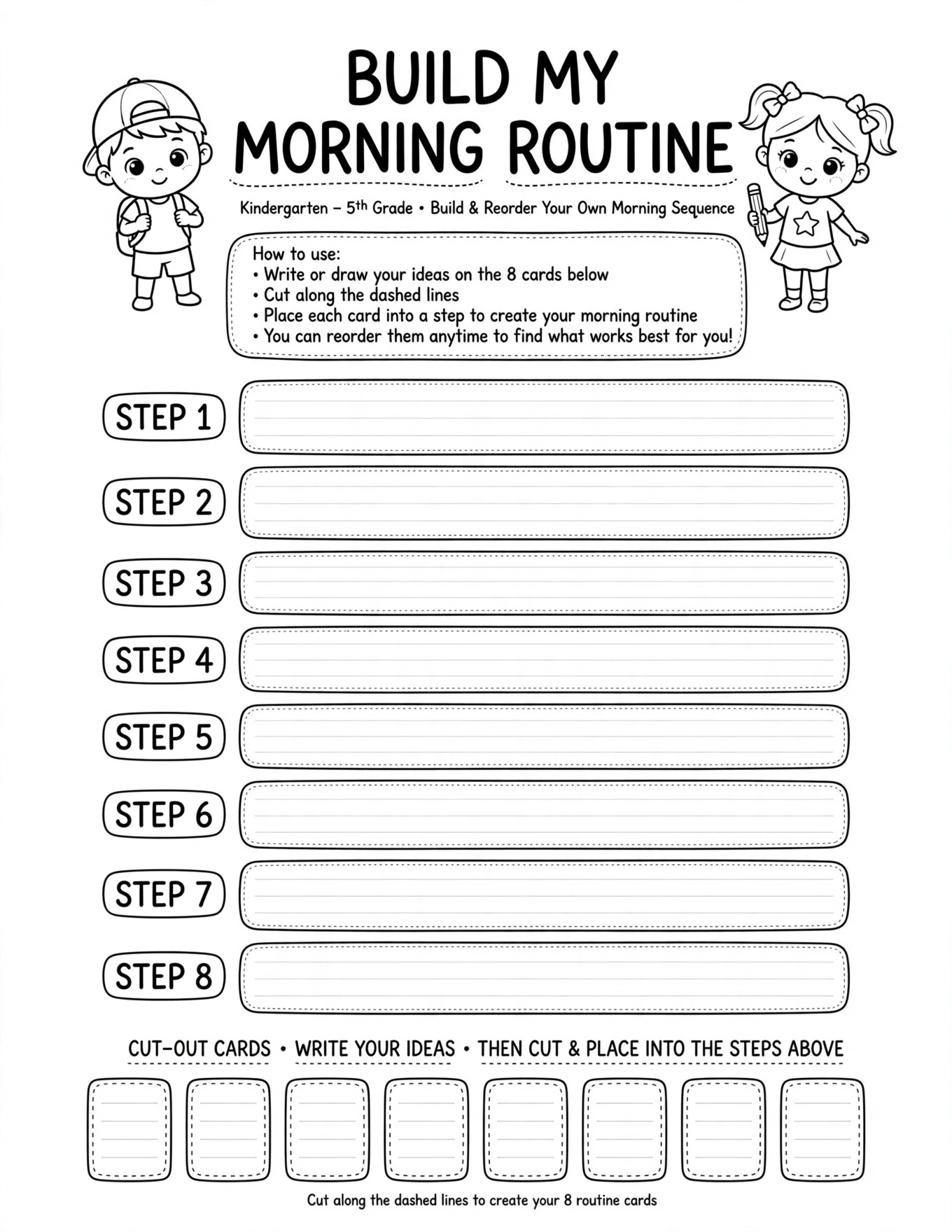 Morning Routine Planner For Kids - MY 30-MINUTE MORNING