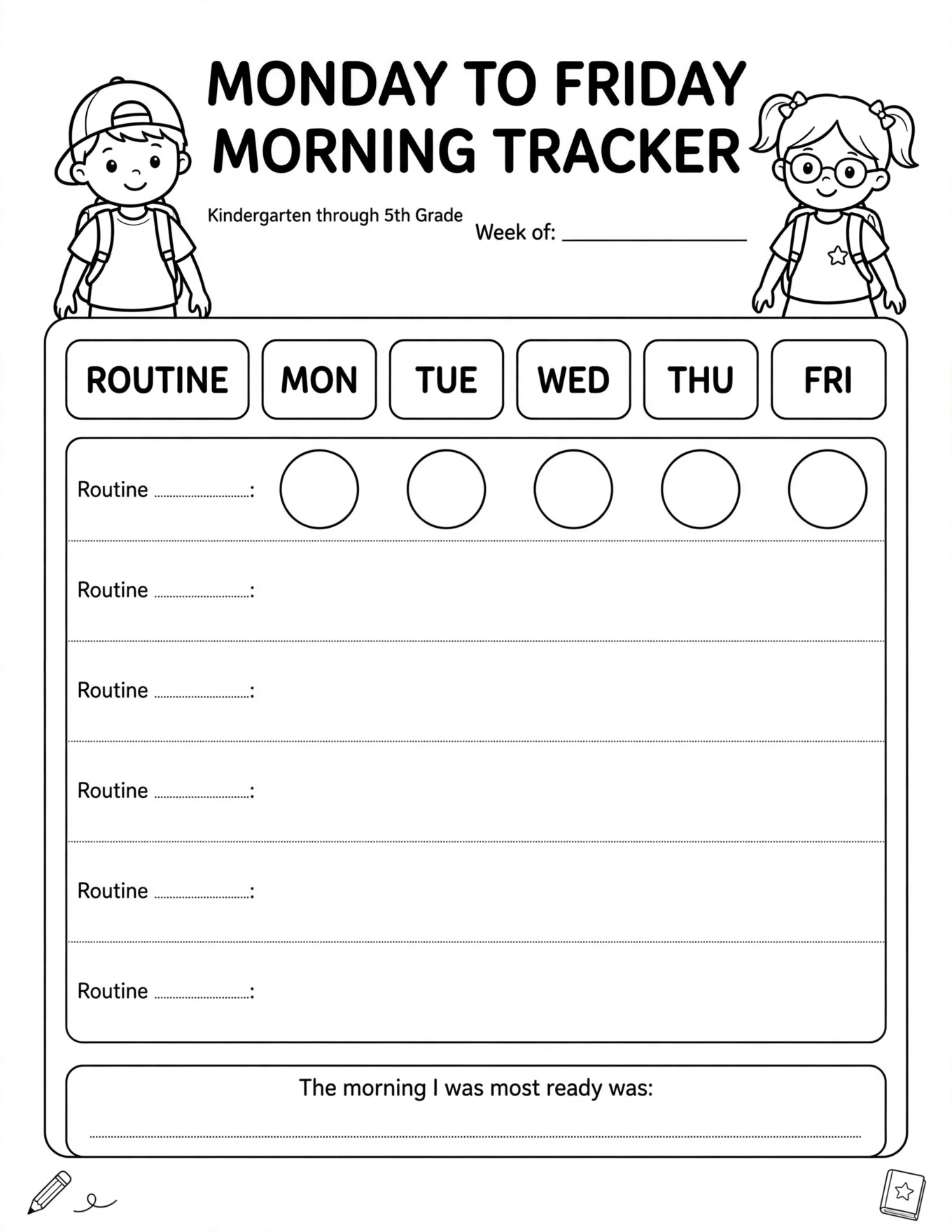 Morning Routine Planner For Kids - FIRST, NEXT, THEN, LAST