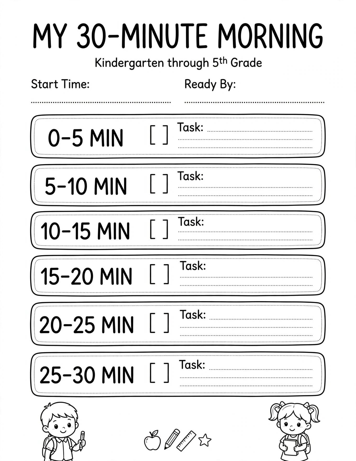 Morning Routine Planner For Kids - MY MORNING ROUTINE CARDS