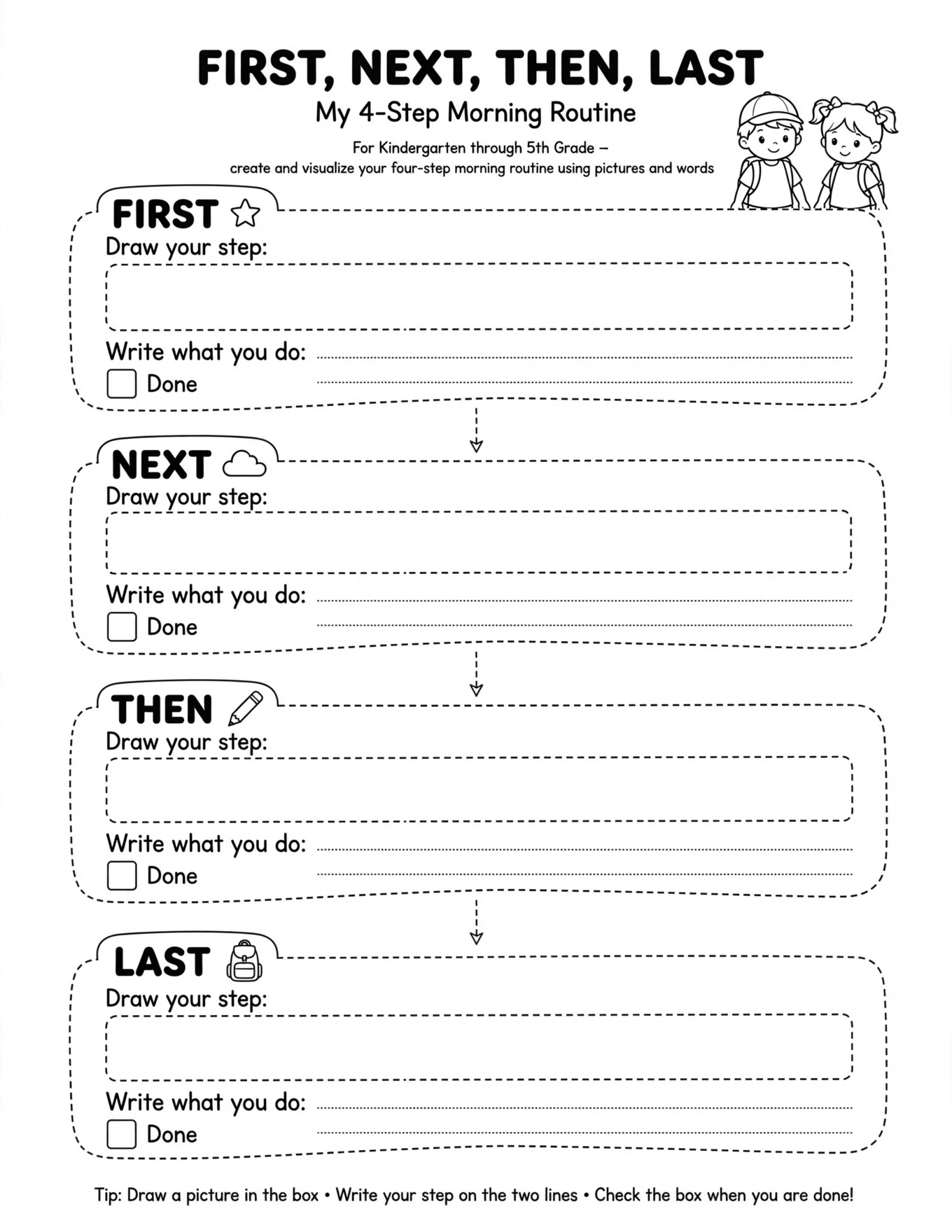 Morning Routine Planner For Kids - BUILD MY MORNING ROUTINE