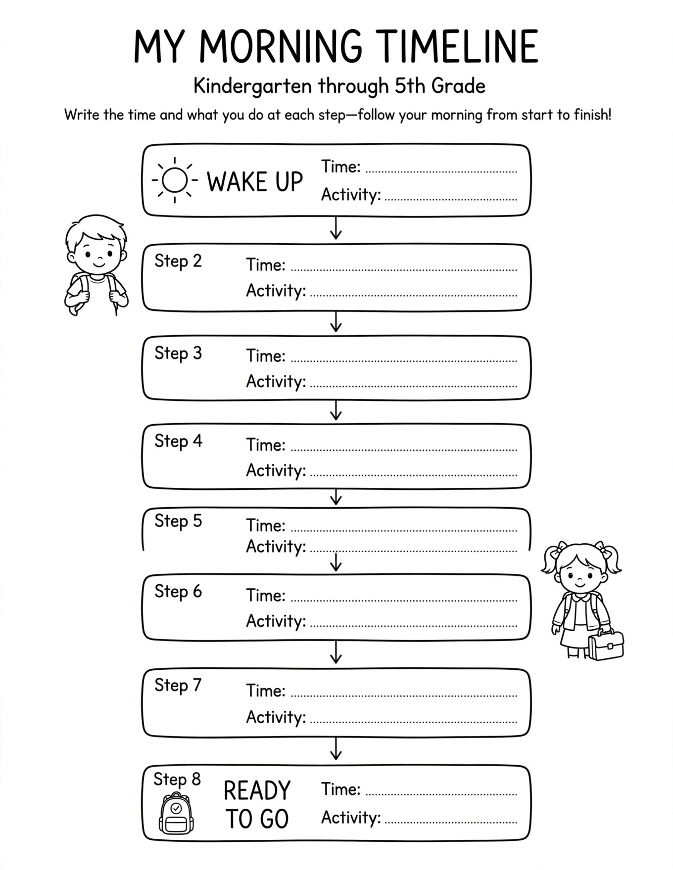 Morning Routine Planner For Kids - WEEKEND MORNING ROUTINE