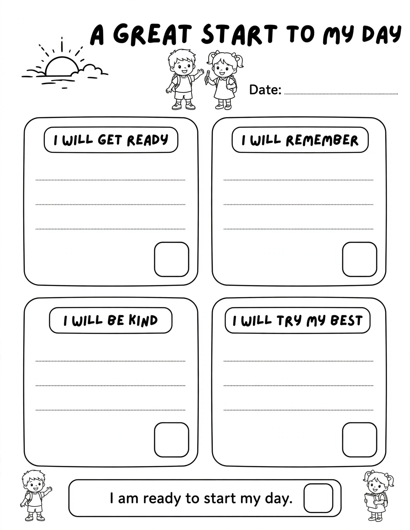 Morning Routine Planner For Kids - I CAN DO IT MYSELF