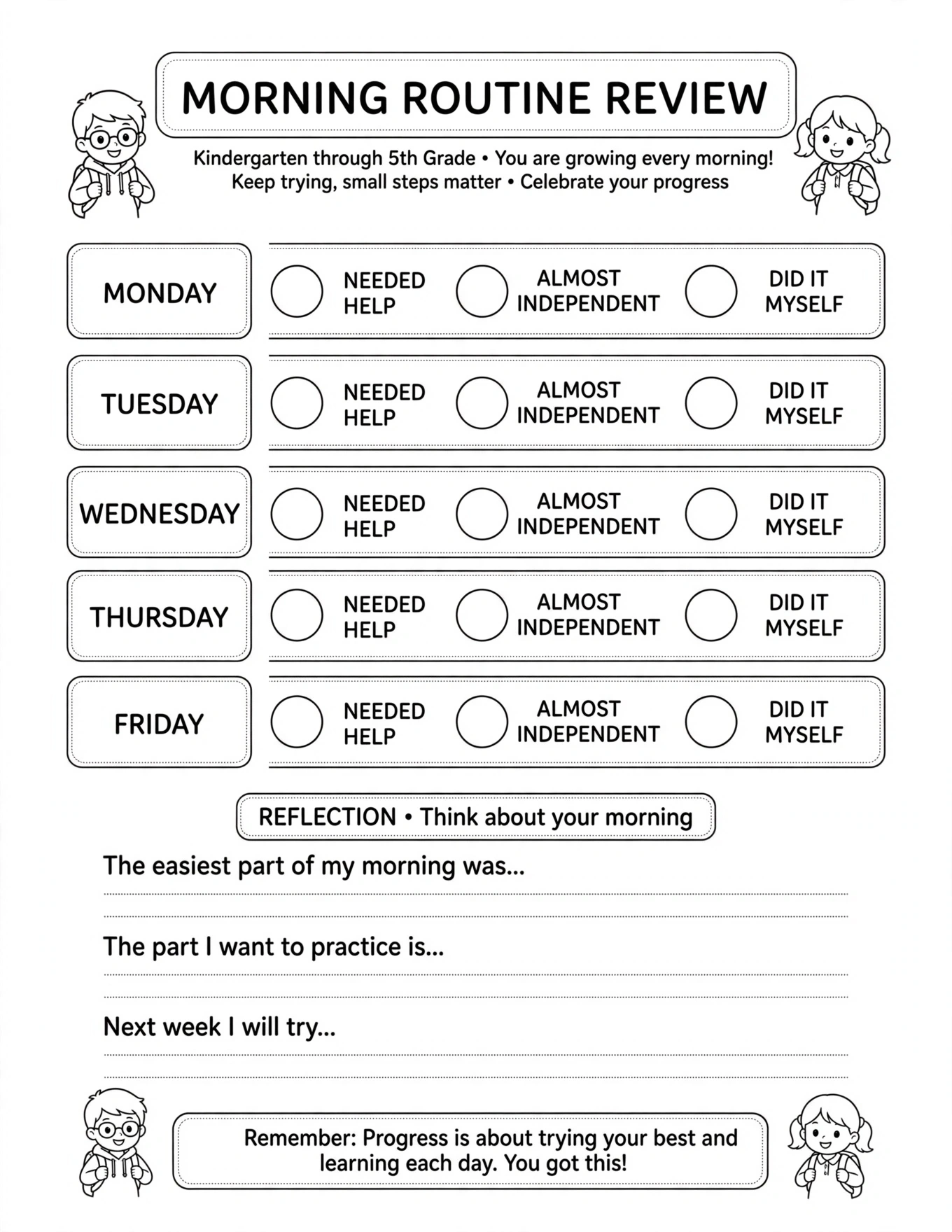 Morning Routine Planner For Kids - BEAT THE CLOCK