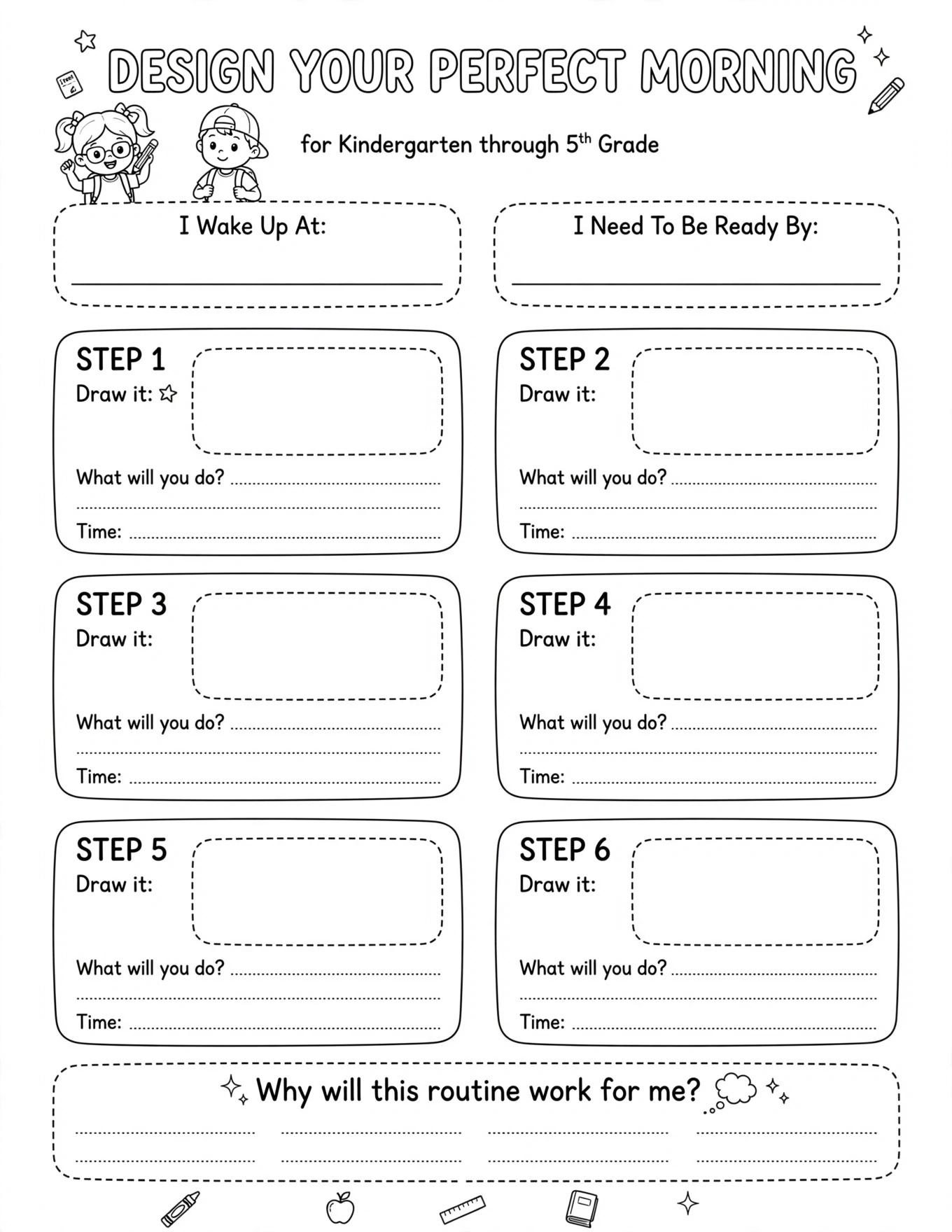 Morning Routine Planner For Kids - HOW DO I FEEL THIS MORNING?