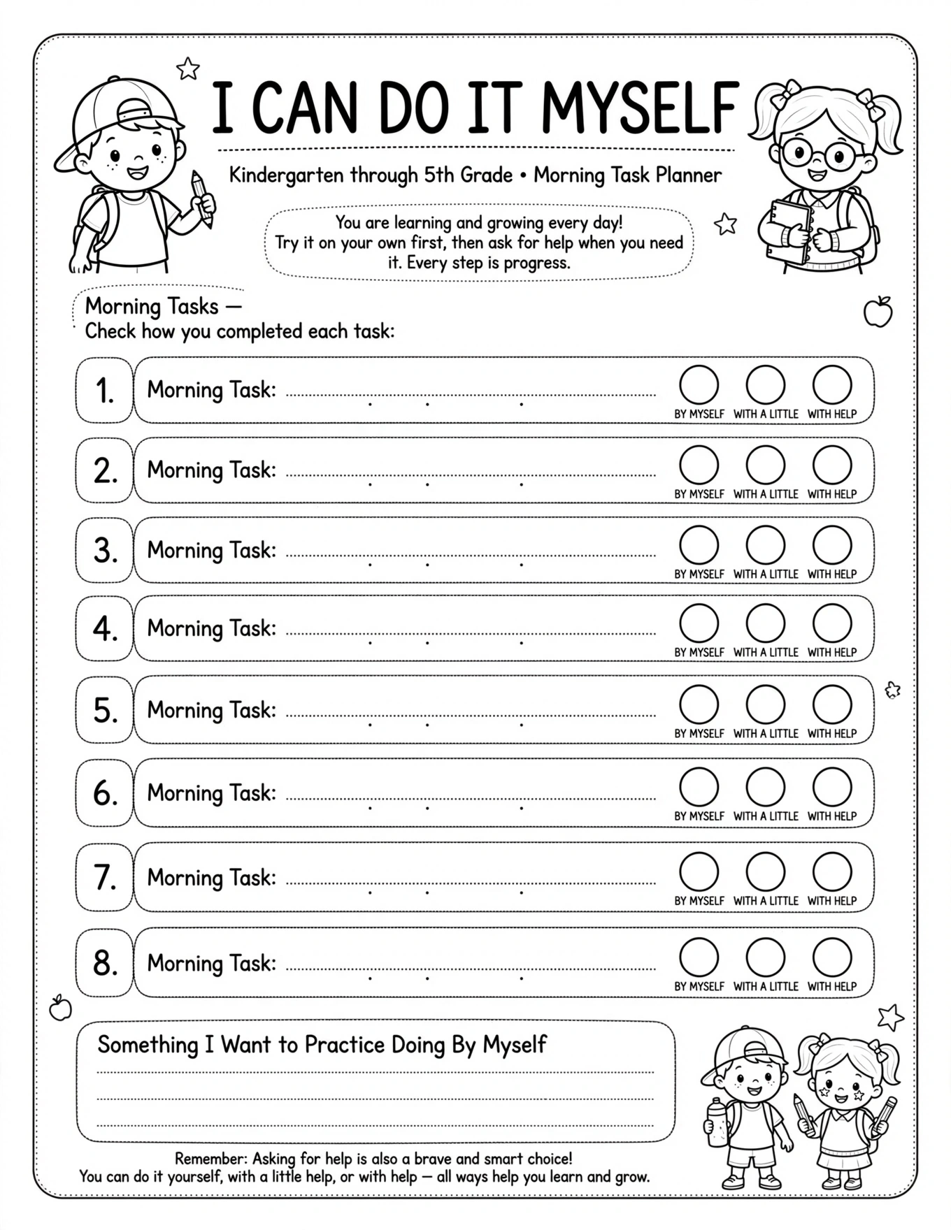 Morning Routine Planner For Kids - MY MORNING ENERGY