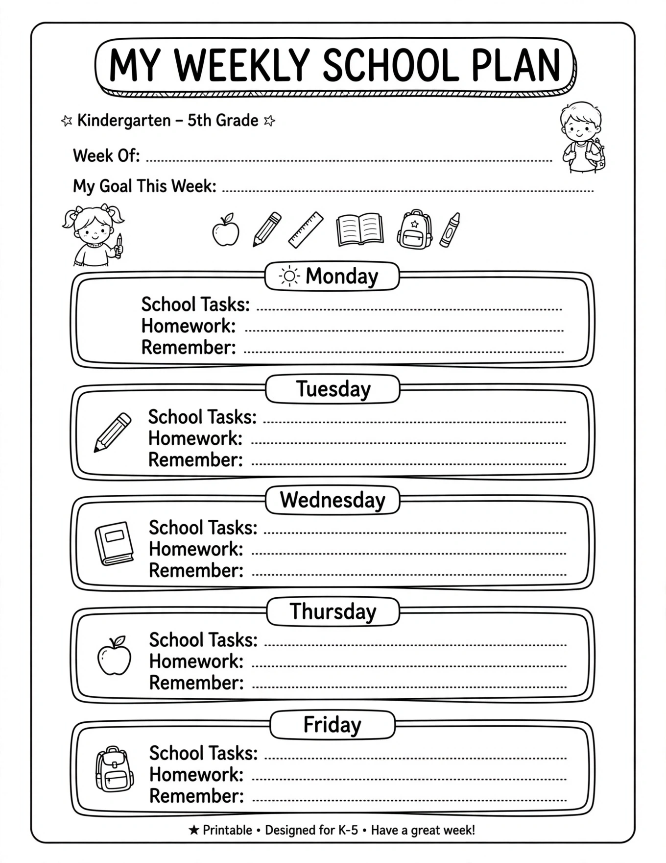 My School Year Planner - MY SCHOOL YEAR PLANNER