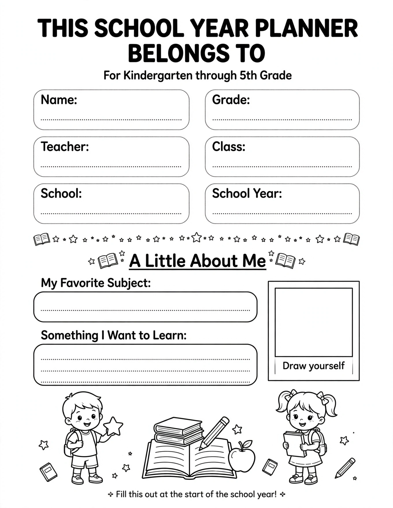 My School Year Planner - MY SCHOOL YEAR GOALS