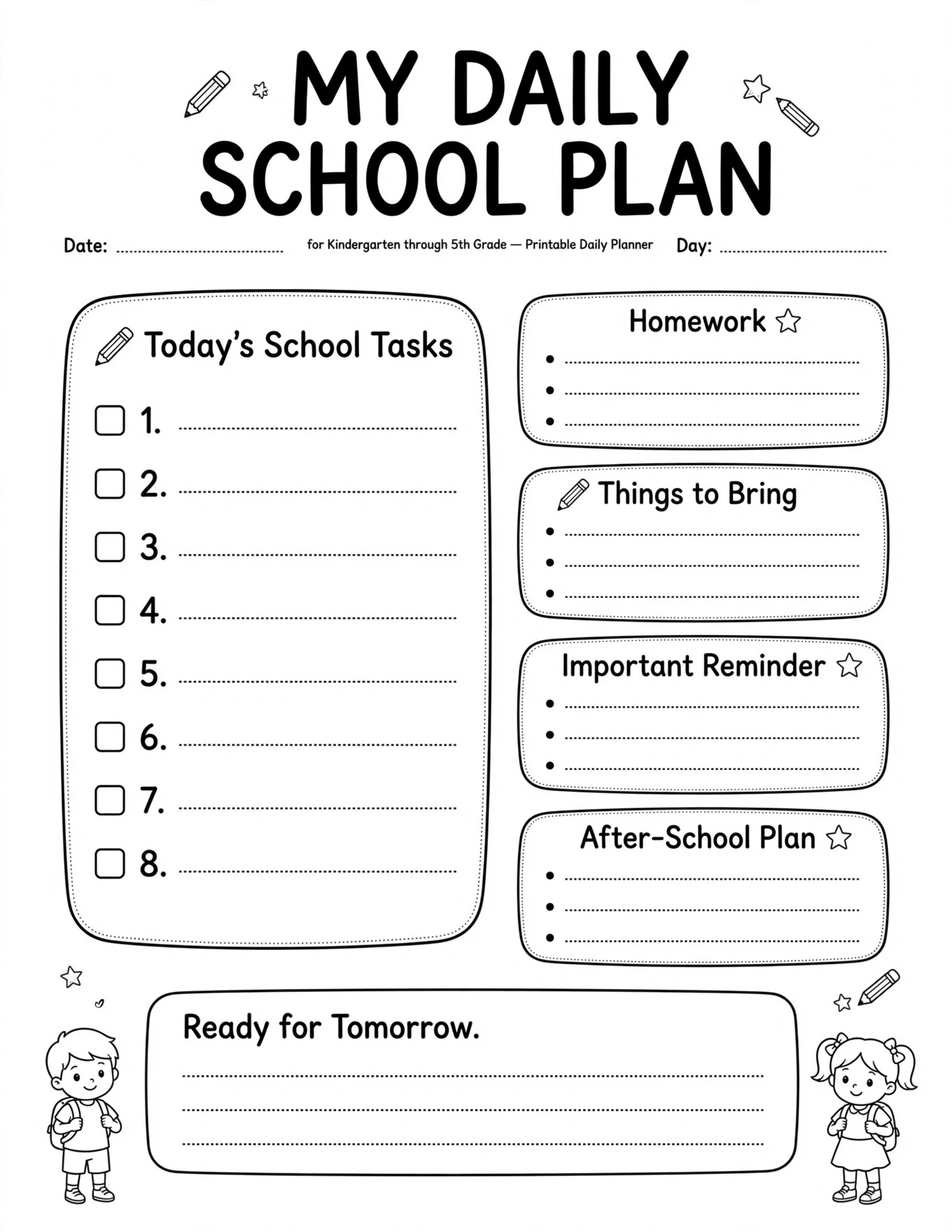 My School Year Planner - MY MONTHLY PLAN