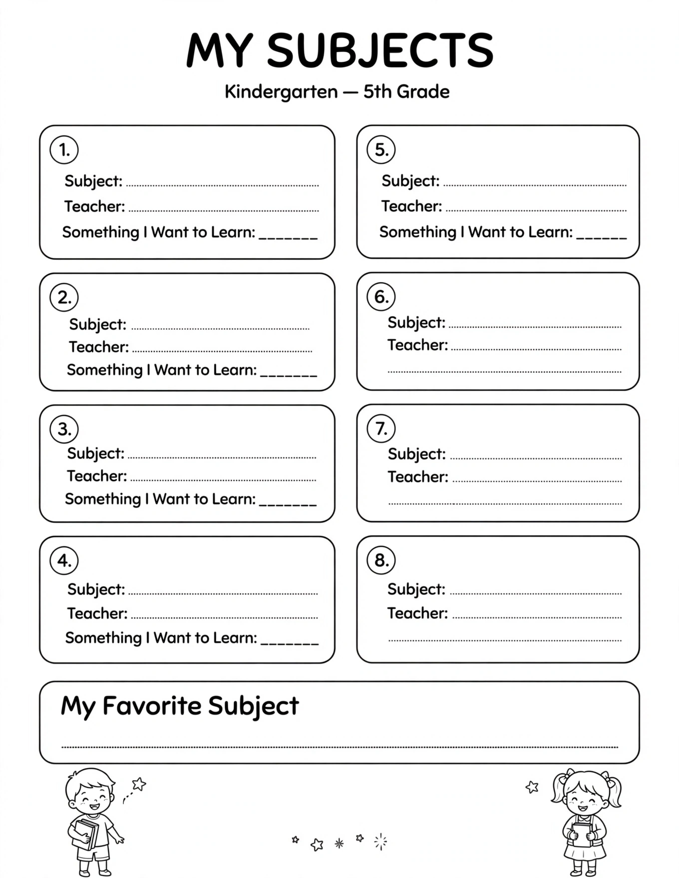 My School Year Planner - MY DAILY SCHOOL PLAN