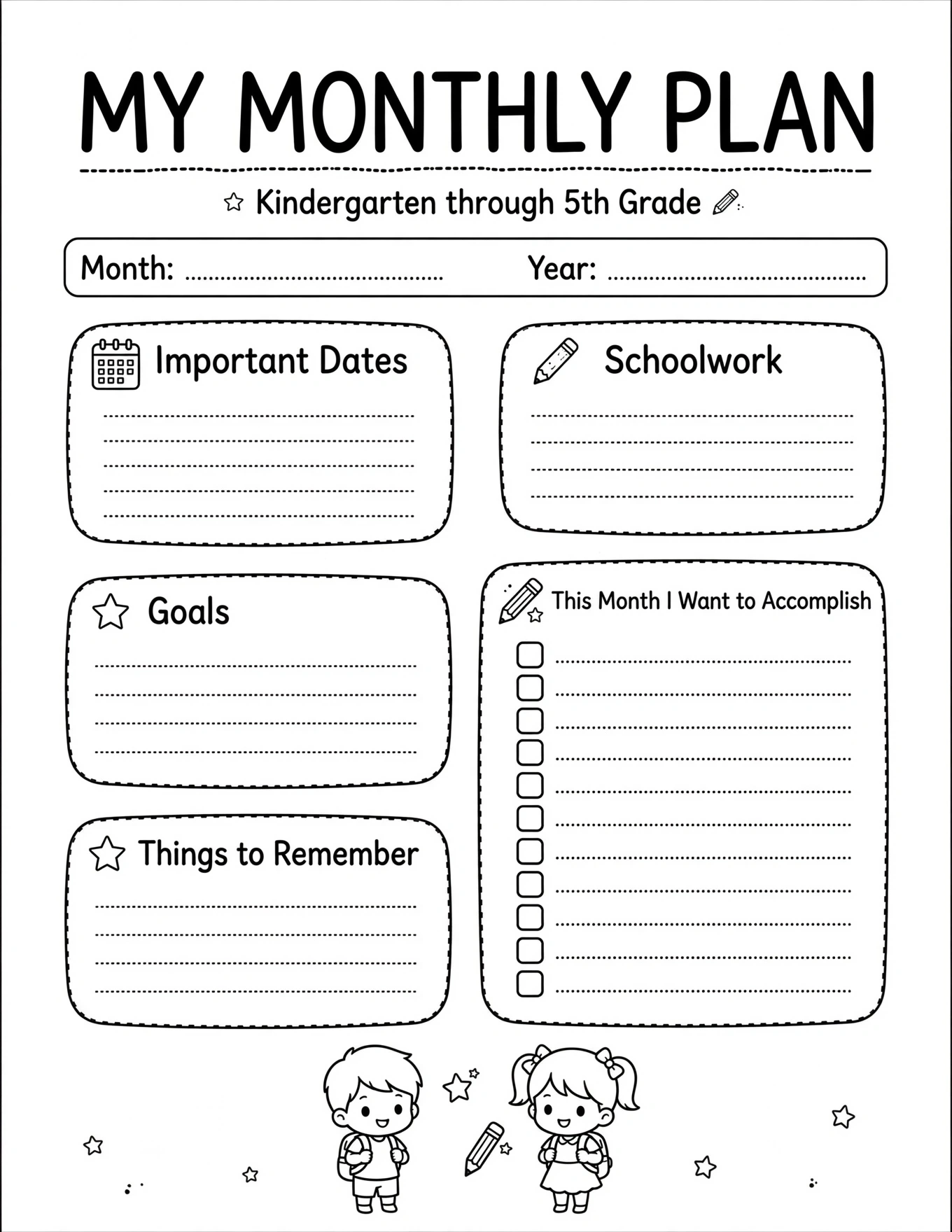 My School Year Planner - MY SUBJECTS