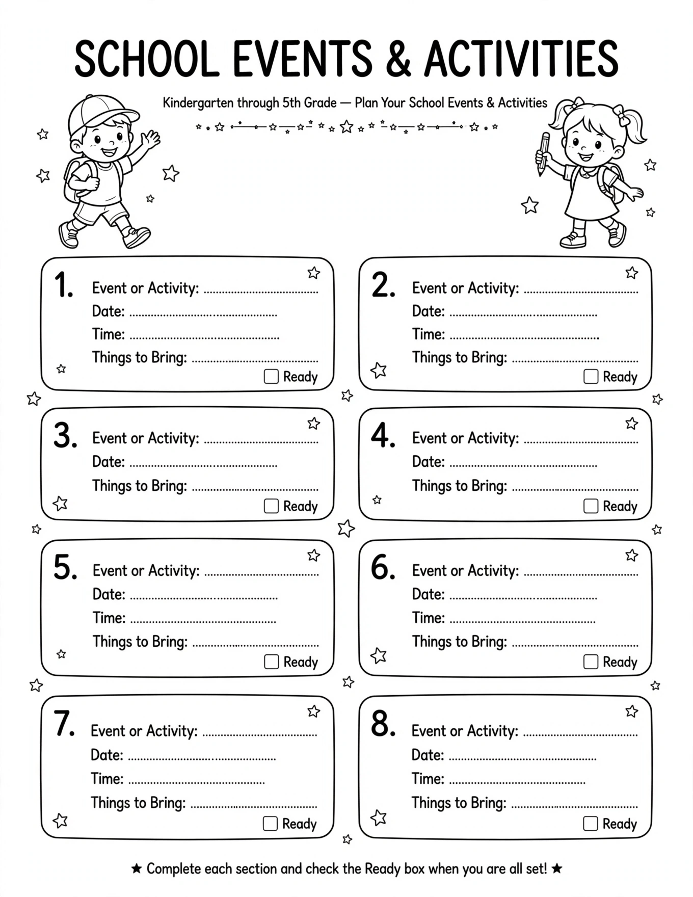 My School Year Planner - TEST & QUIZ PLANNER