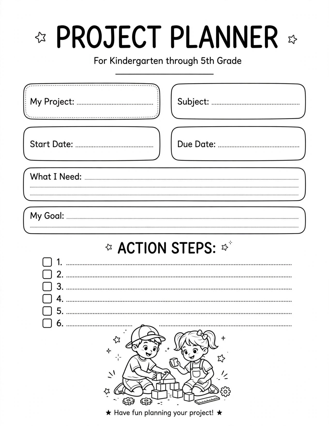 My School Year Planner - PROJECT PLANNER