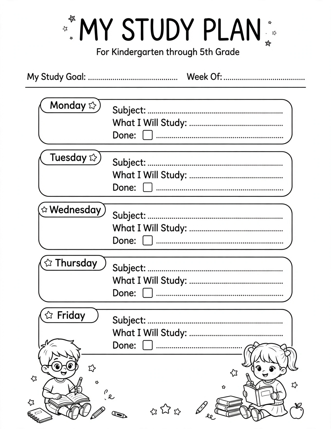 My School Year Planner - READING PLANNER