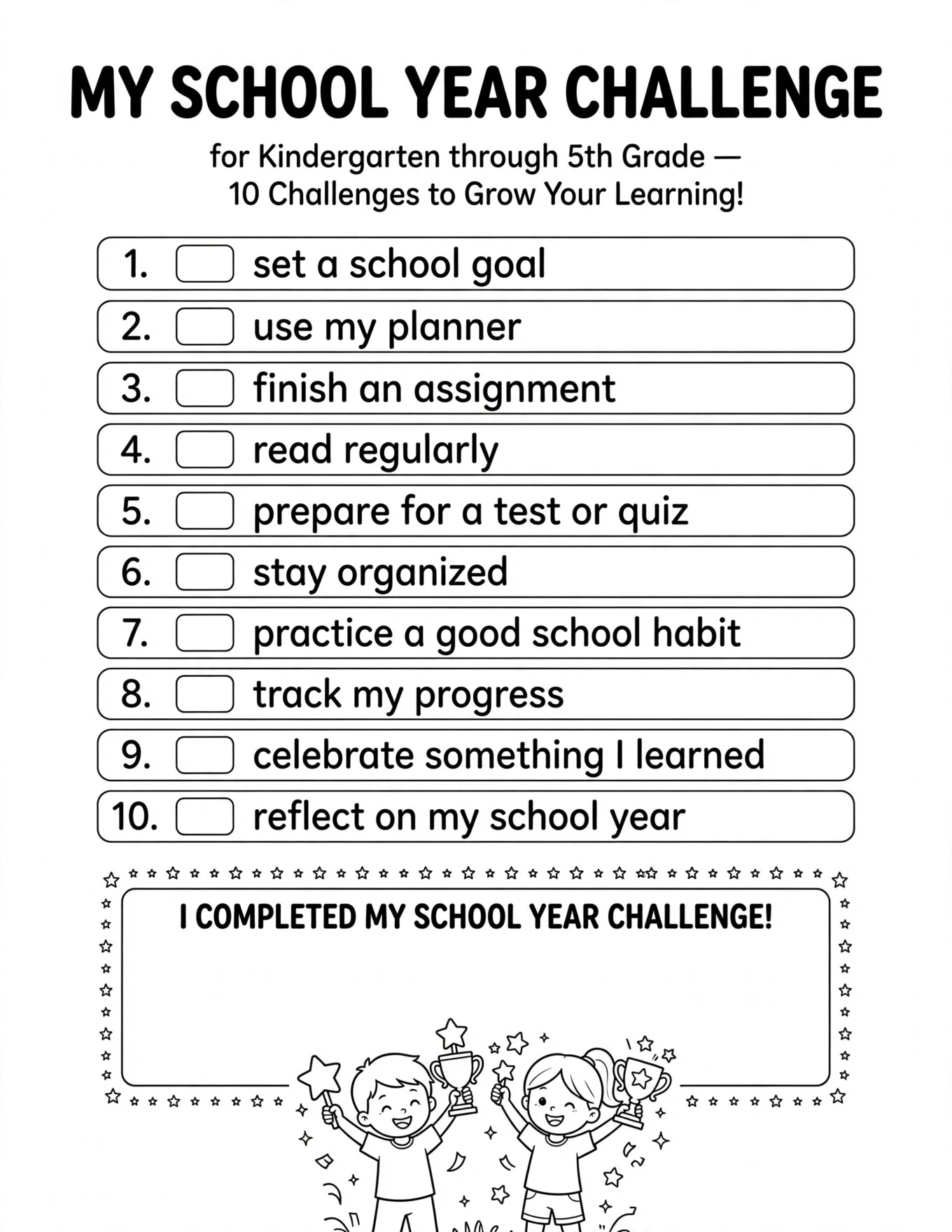 My School Year Planner - THINGS TO BRING TO SCHOOL