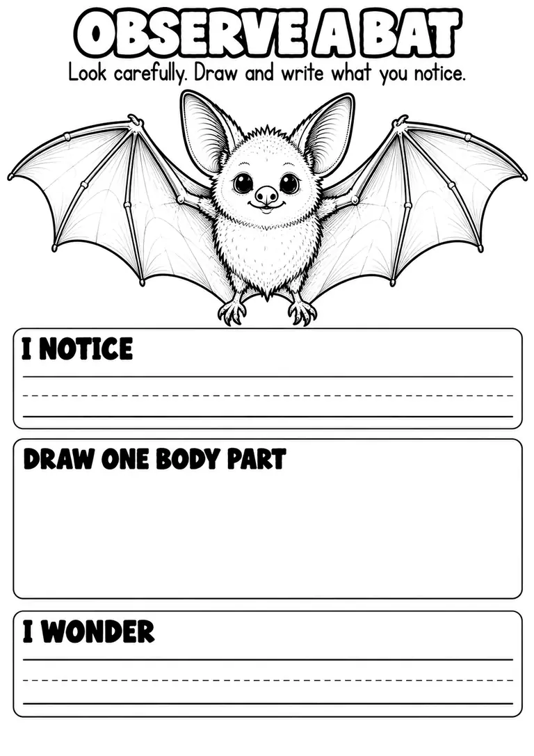 OBSERVE A BAT for Kindergarten, 1st Grade