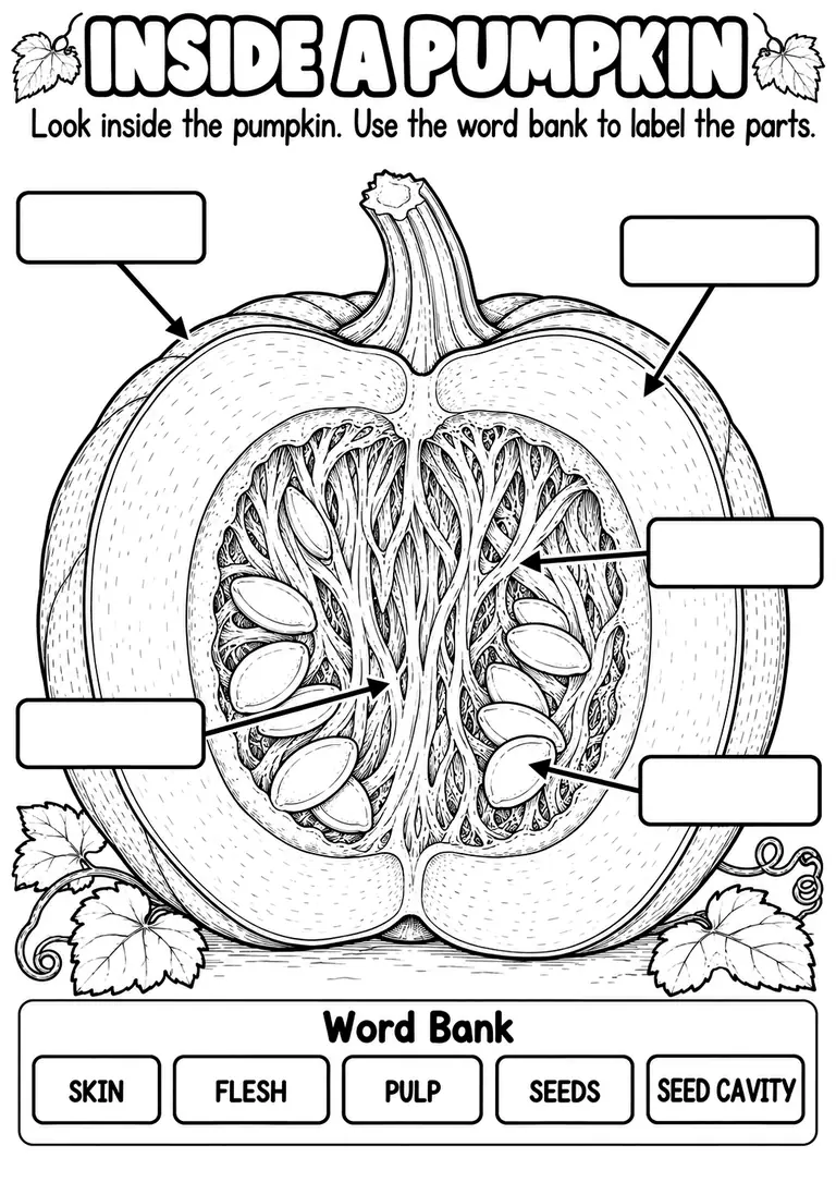 INSIDE A PUMPKIN for Pre-K, Kindergarten, 1st Grade