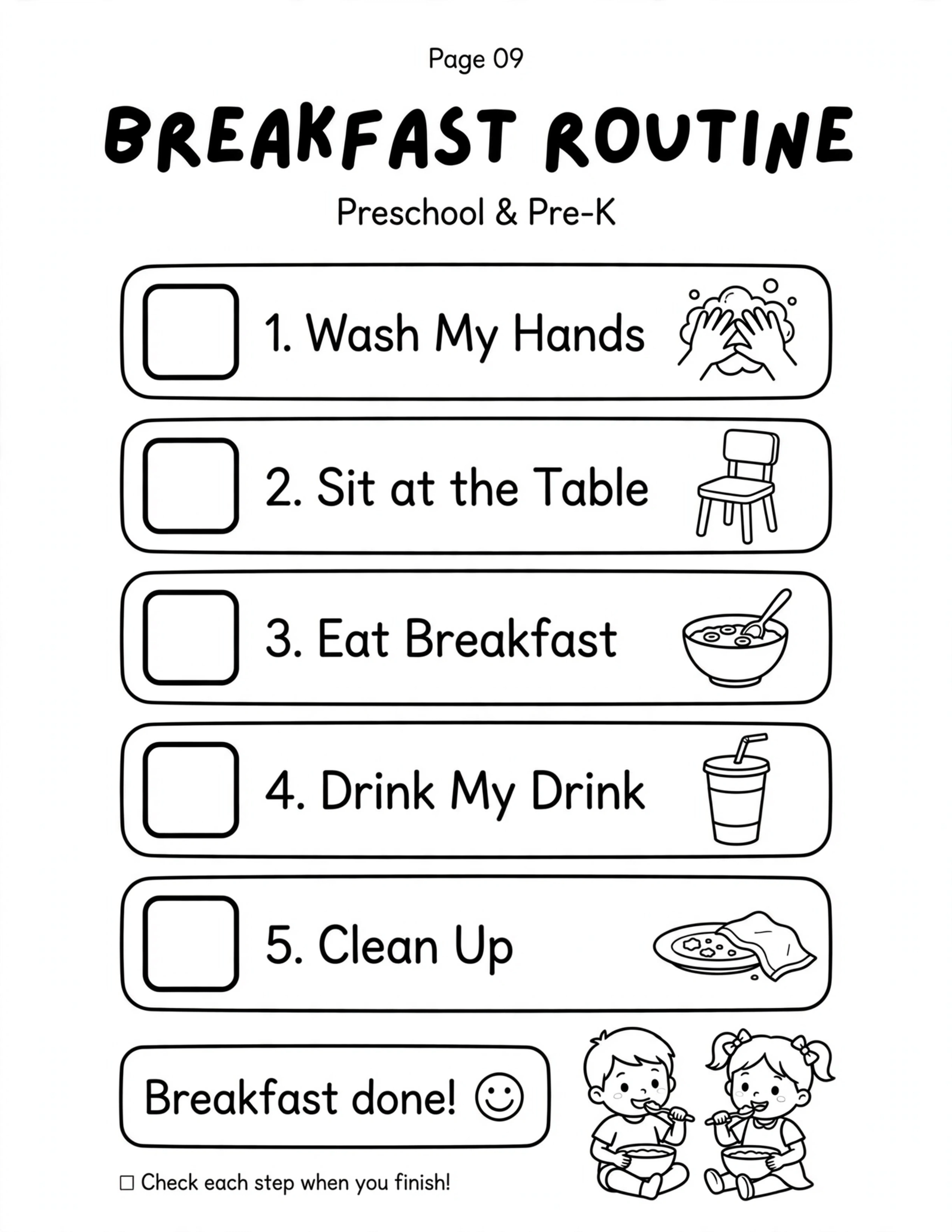 Preschool Routine Planner - MY MORNING ROUTINE