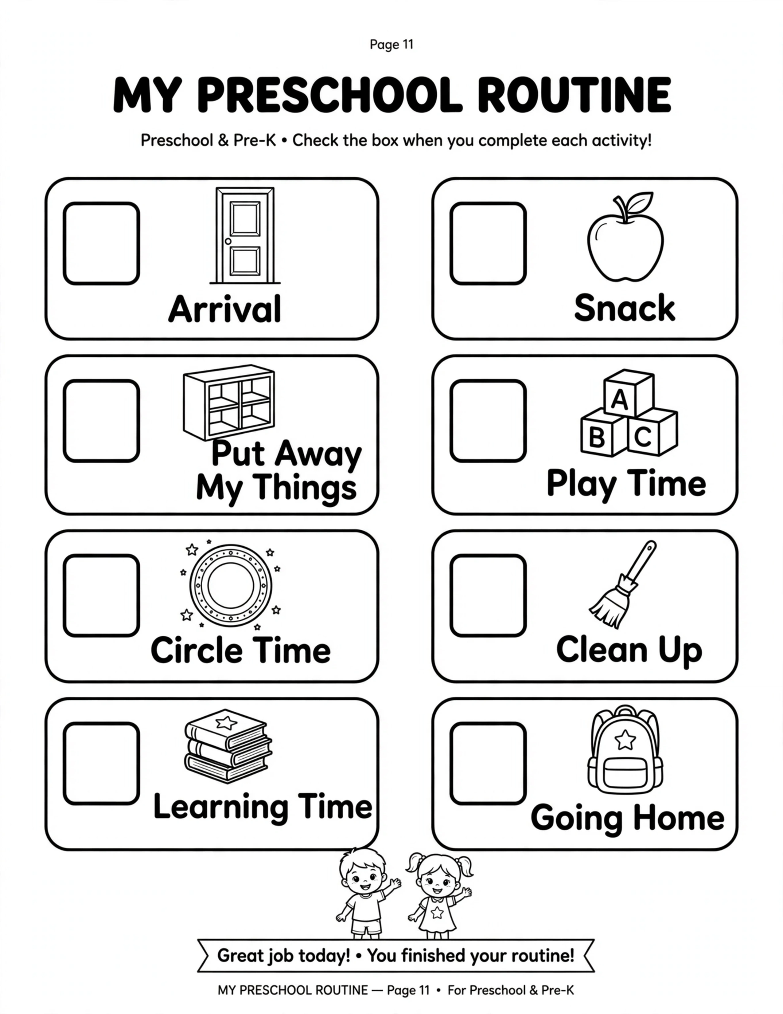 Preschool Routine Planner - GET READY FOR THE DAY