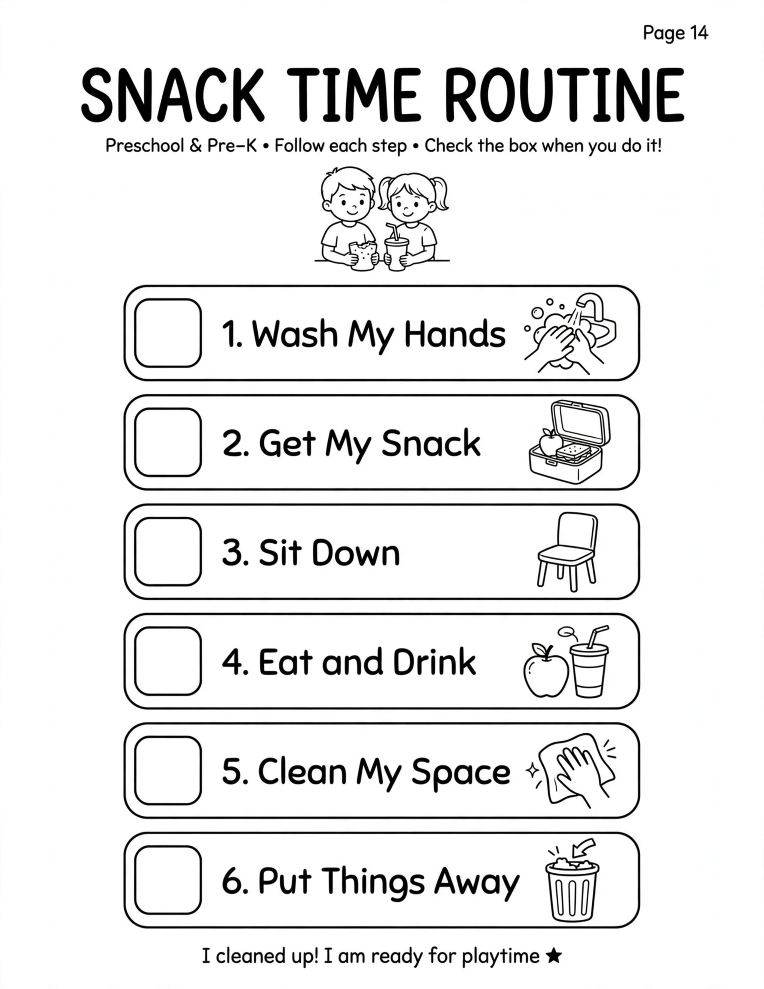 Preschool Routine Planner - BRUSH MY TEETH ROUTINE