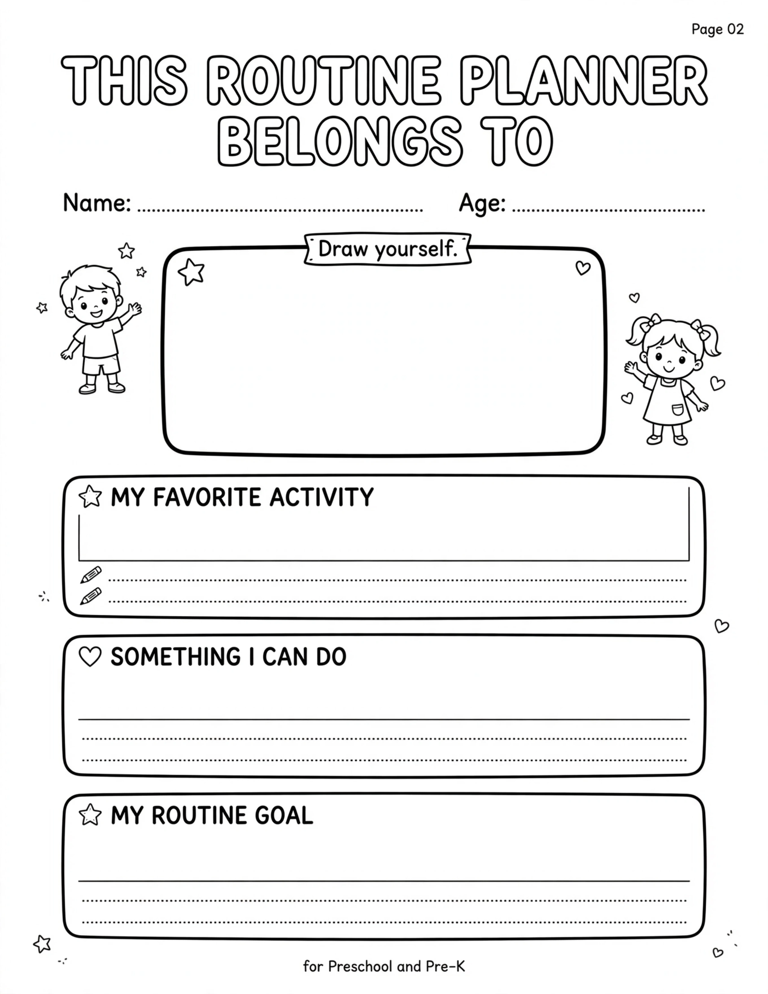 Preschool Routine Planner - WASH MY HANDS ROUTINE