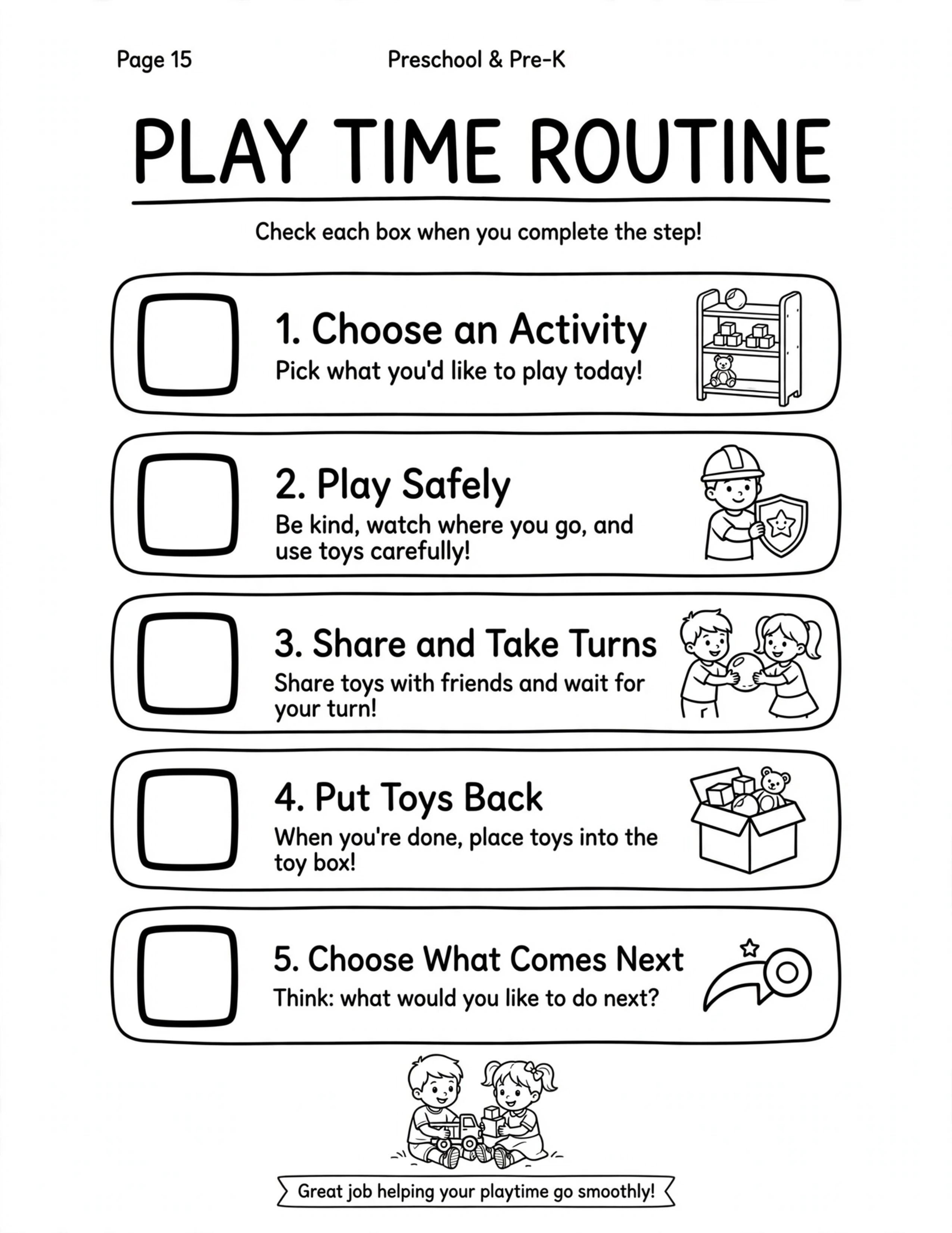 Preschool Routine Planner - MY PRESCHOOL ROUTINE