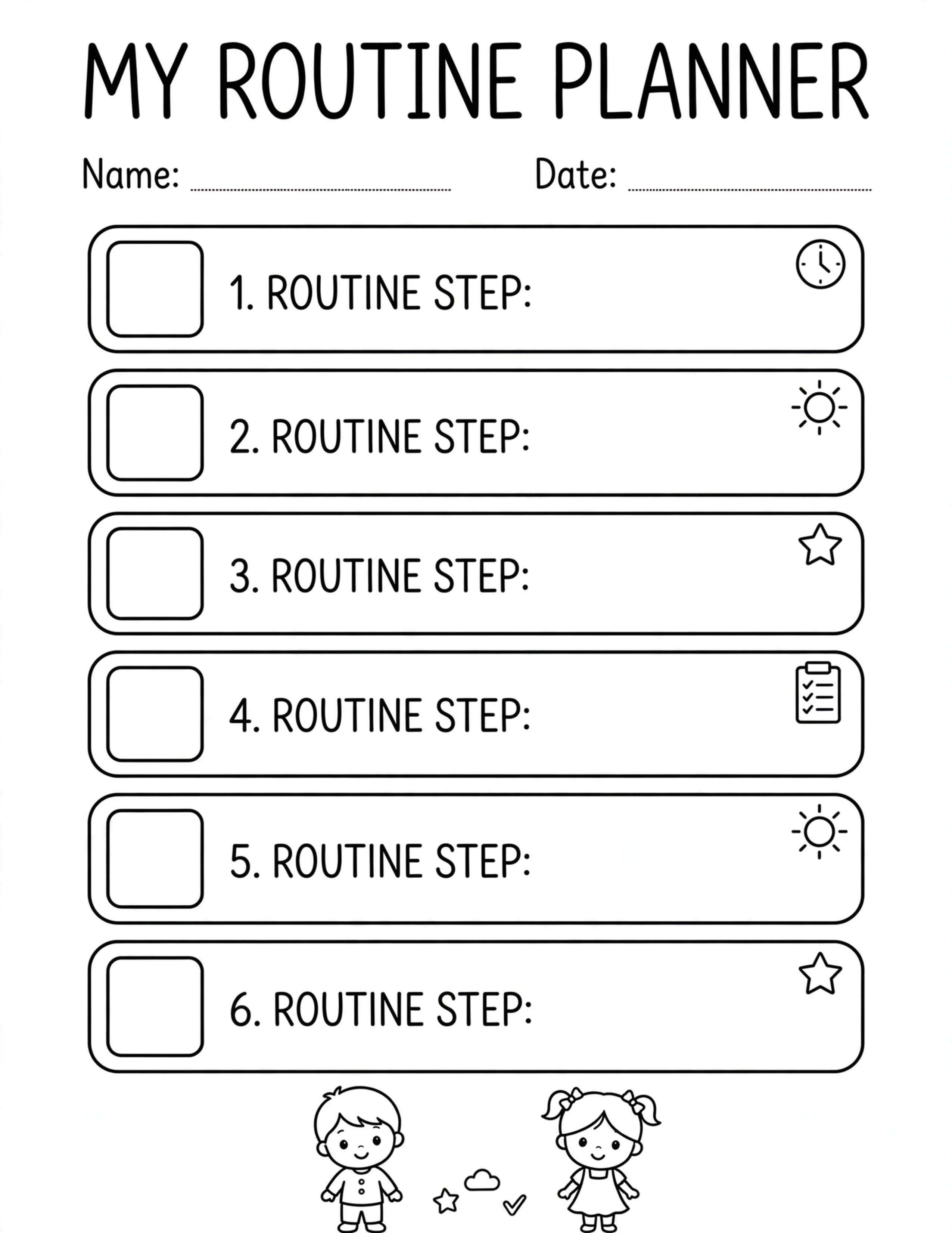 Preschool Routine Planner - CLEAN-UP ROUTINE
