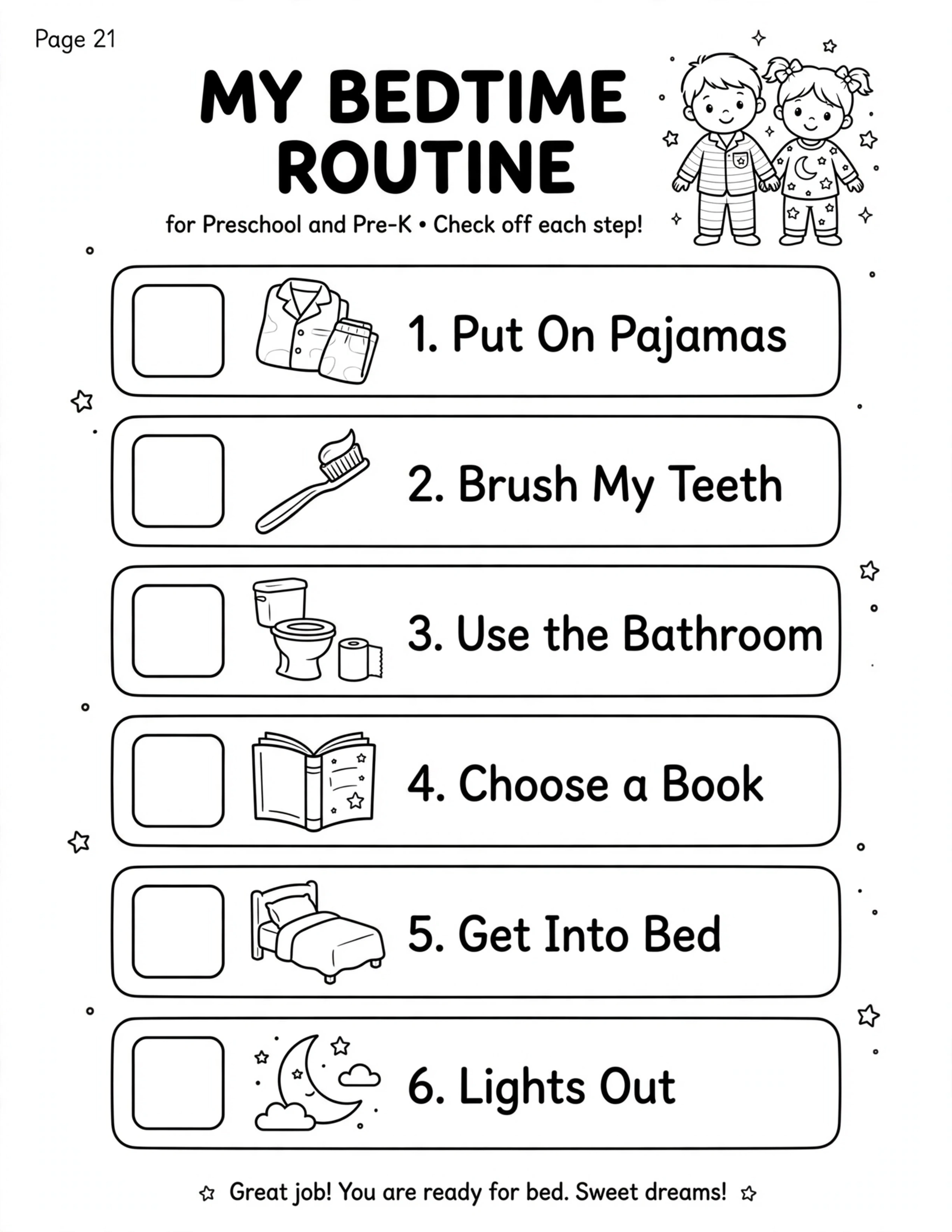 Preschool Routine Planner - GOING HOME ROUTINE