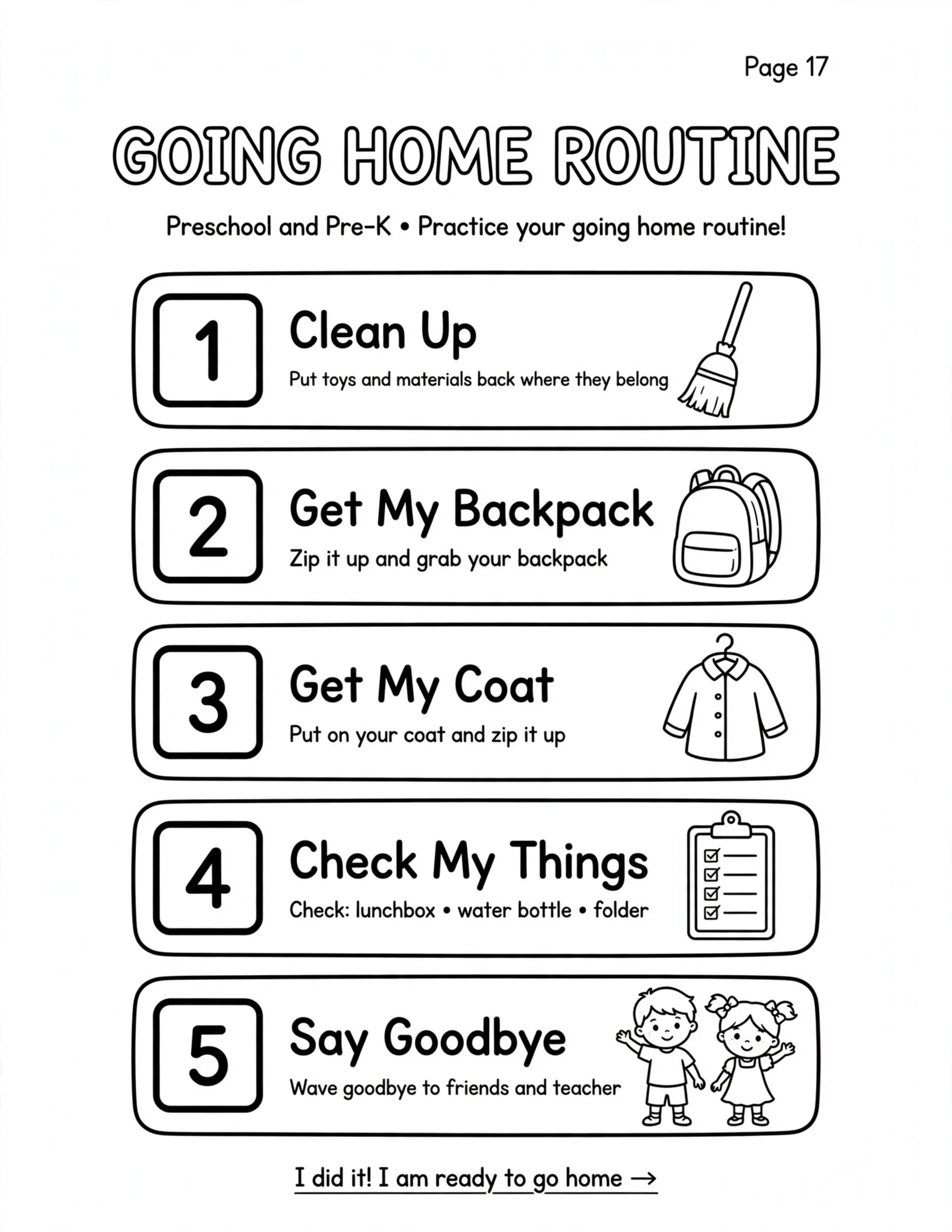 Preschool Routine Planner - MY BEDTIME ROUTINE