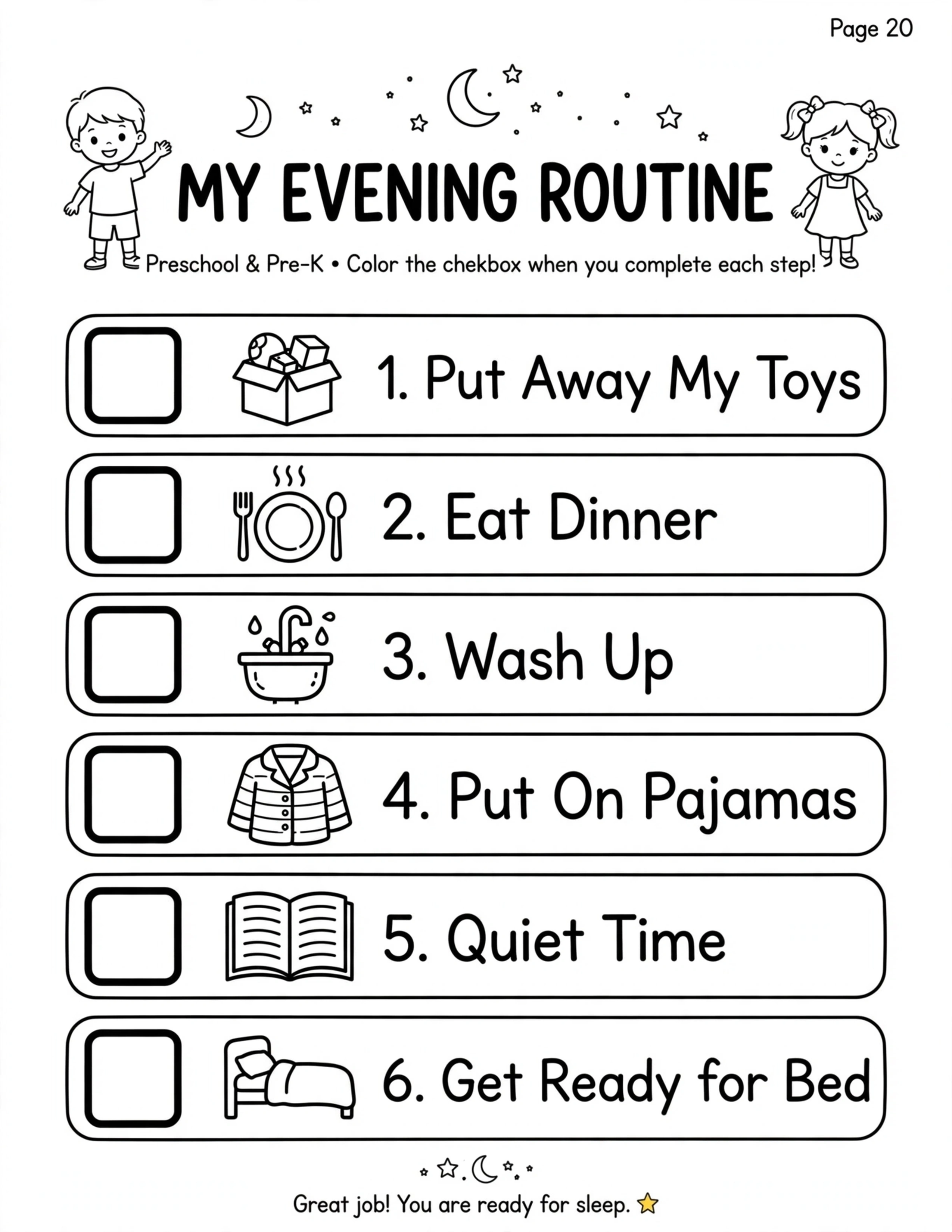 Preschool Routine Planner - ROUTINE SUPERSTAR CHALLENGE