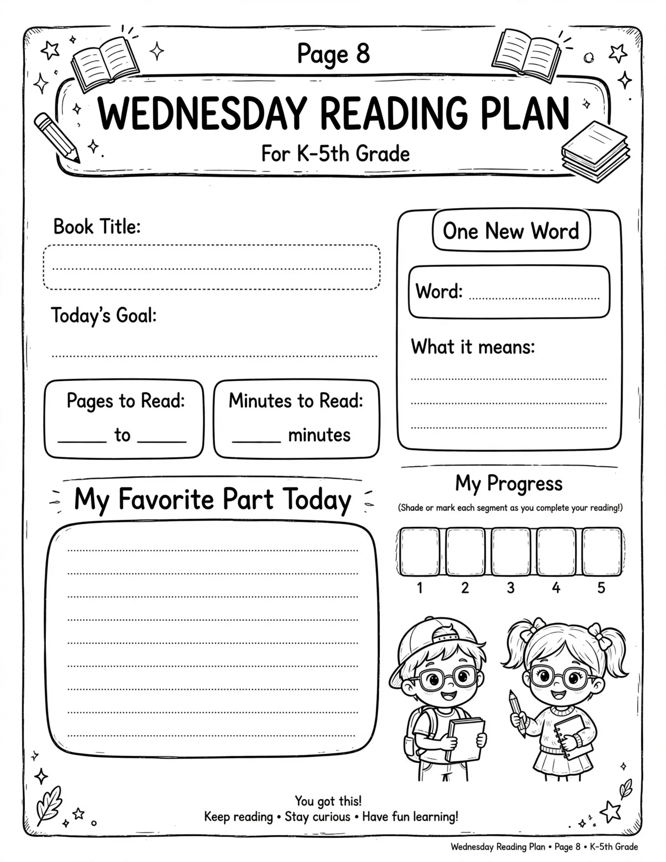 Reading Log For Kids - DAILY READING LOG